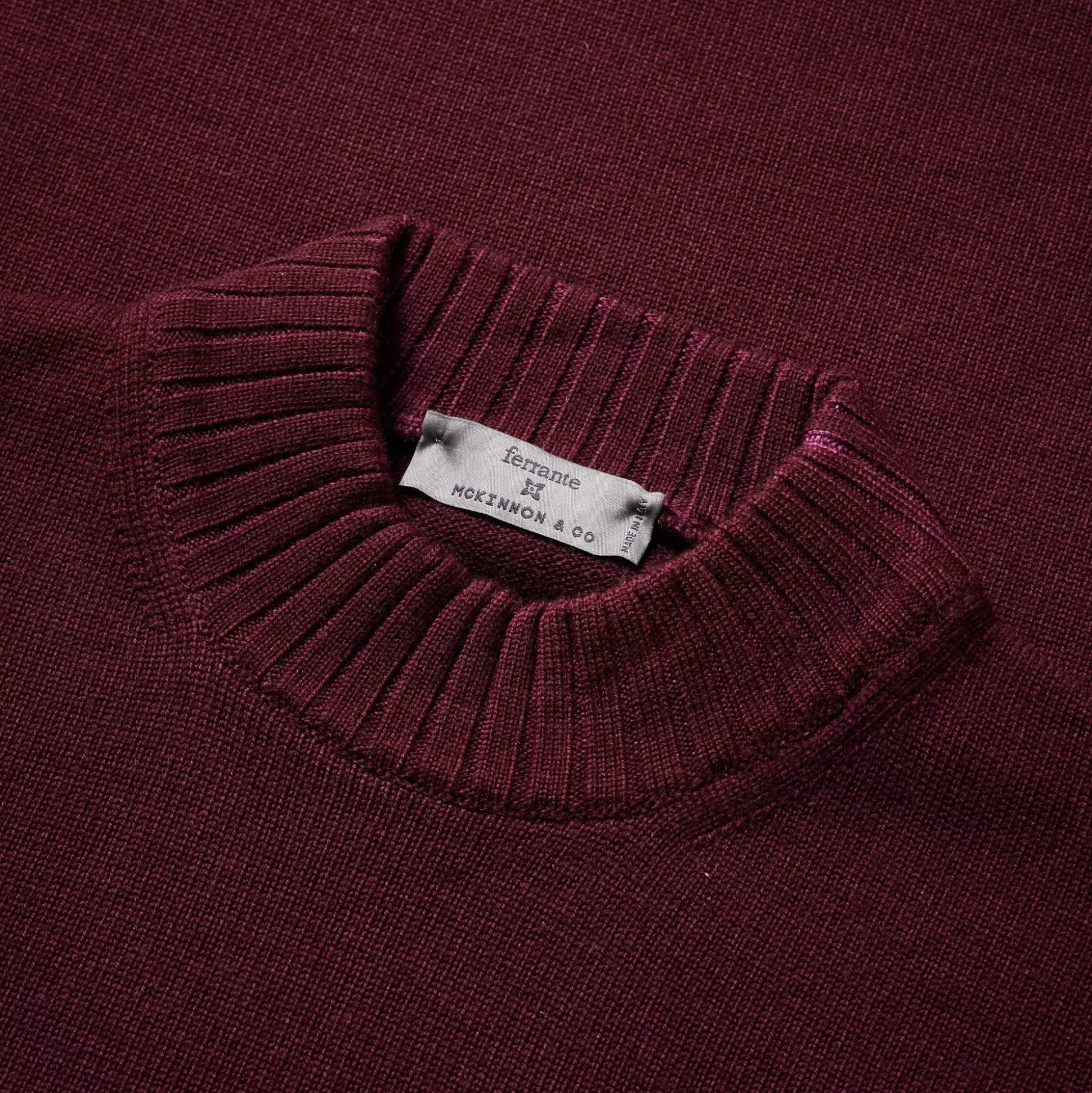 Flash Sale Henry Bucks MCKinnon & CO X FERRANTE Merino Mockneck BURGUNDY