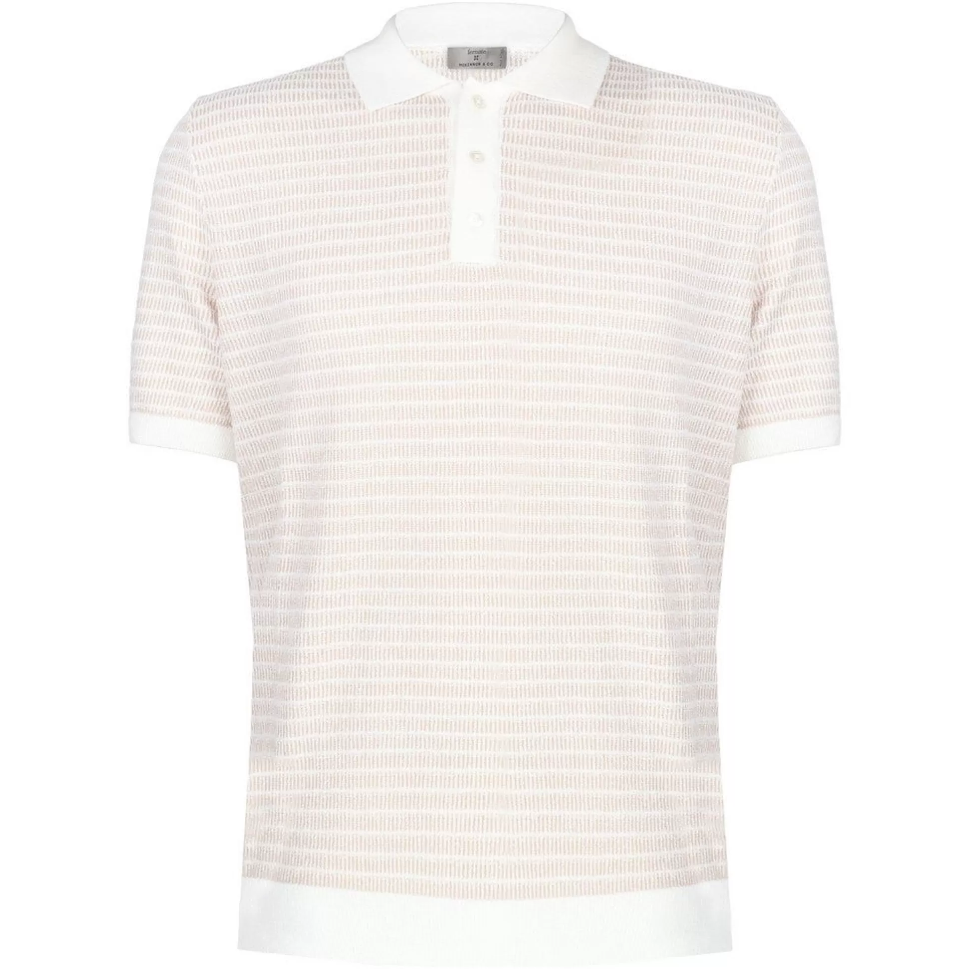 Sale Henry Bucks McKINNON & CO X FERRANTE Stripe Cotton Polo BEIGE/WHITE