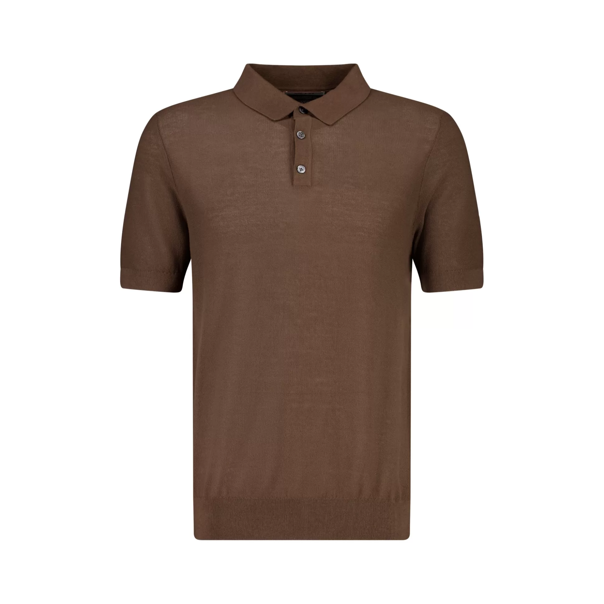 New Henry Bucks MCKINNON Half Button Collared Short Sleeve Shirt MUD BROWN
