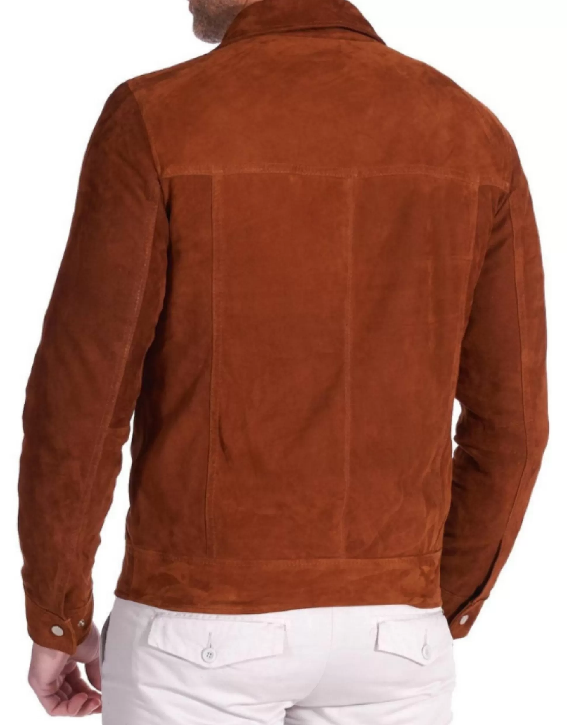 Cheap Henry Bucks MCKINNON Lewis Suede Leather Unlined Jacket COGNAC COGNAC REG