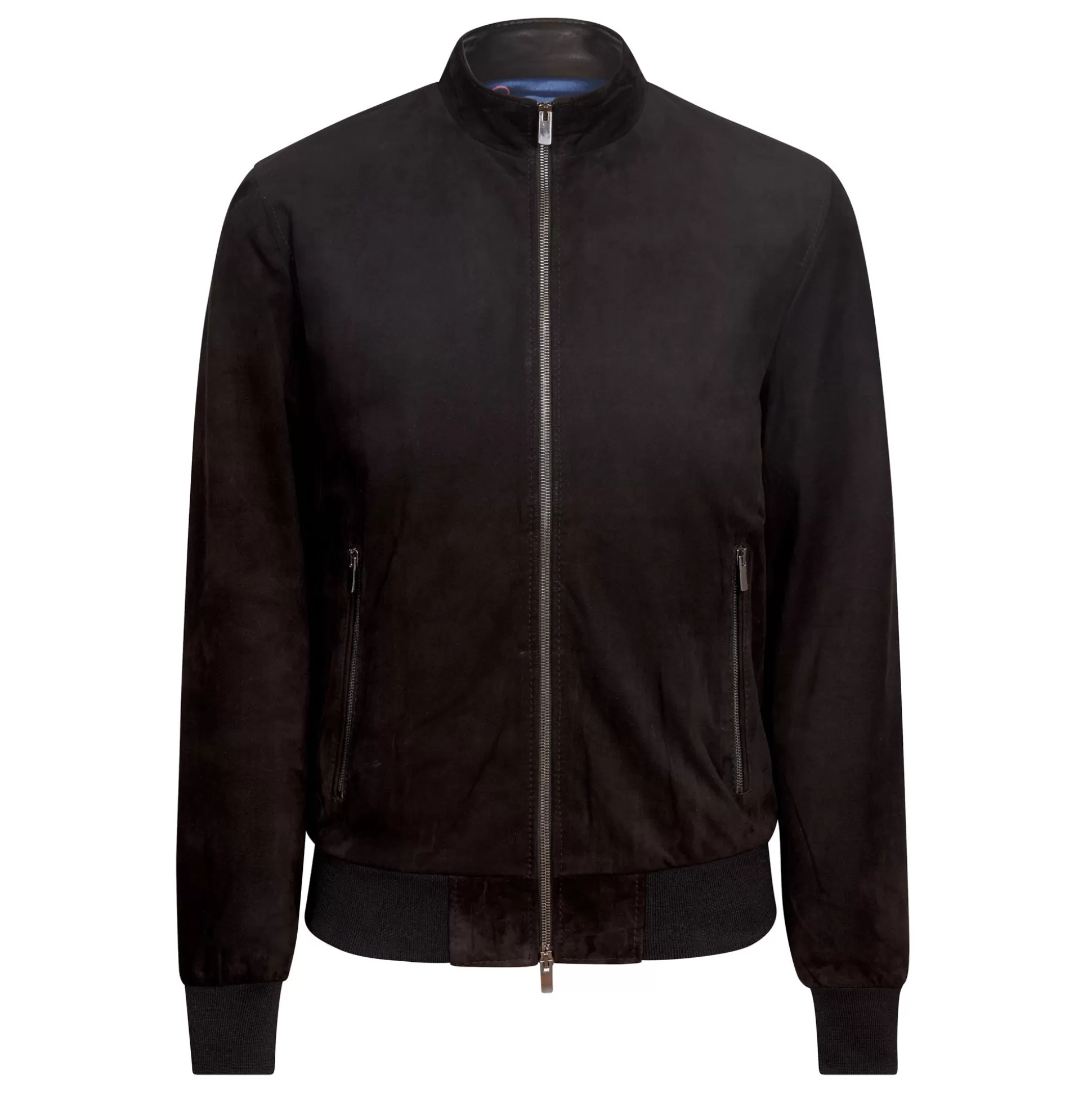 New Henry Bucks MCKINNON Suede Lamb Leather Zip Bomber Jacket BLACK