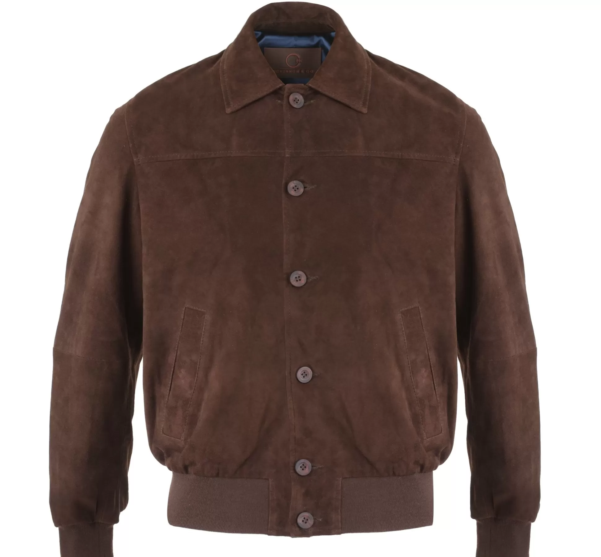 Outlet Henry Bucks MCKINNON Suede Leather Jacket CHOCOLATE