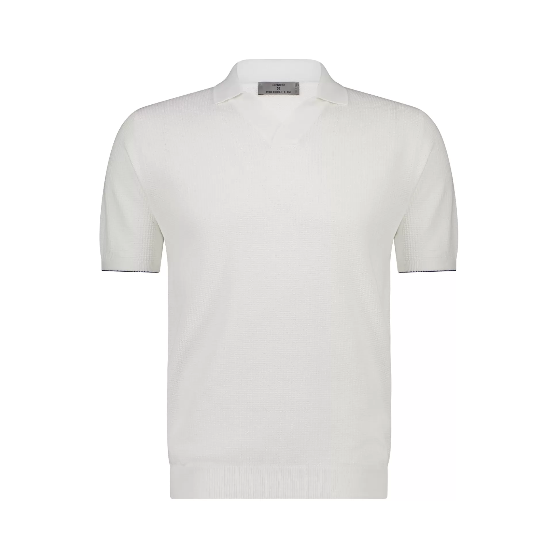 New Henry Bucks MCKINNON X FERRANTE Short Sleeve Buttonless Polo In WHITE