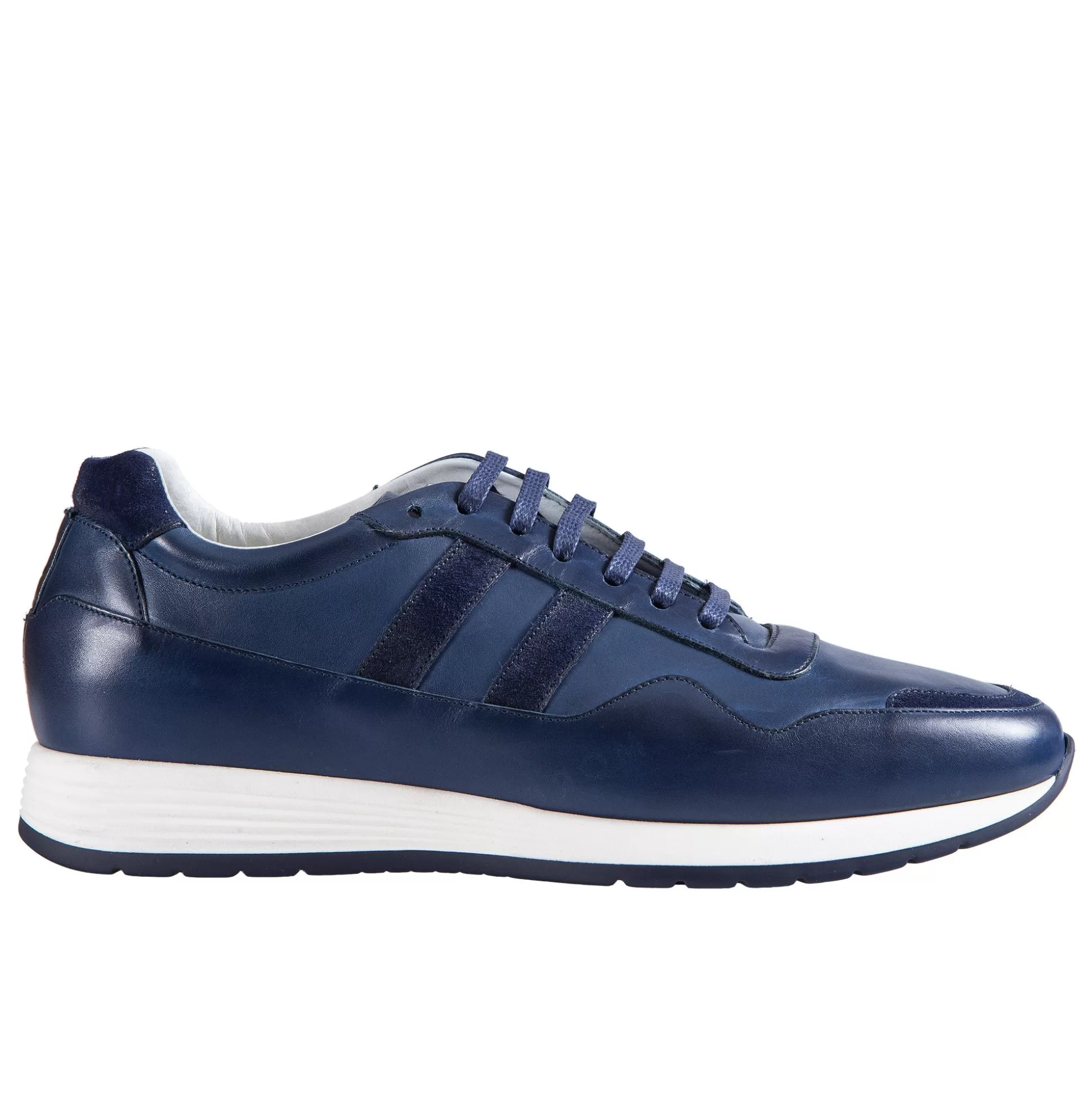 Shop Henry Bucks MORESCHI BUTERFLY LEATHER SNEAKER ROYAL BLUE