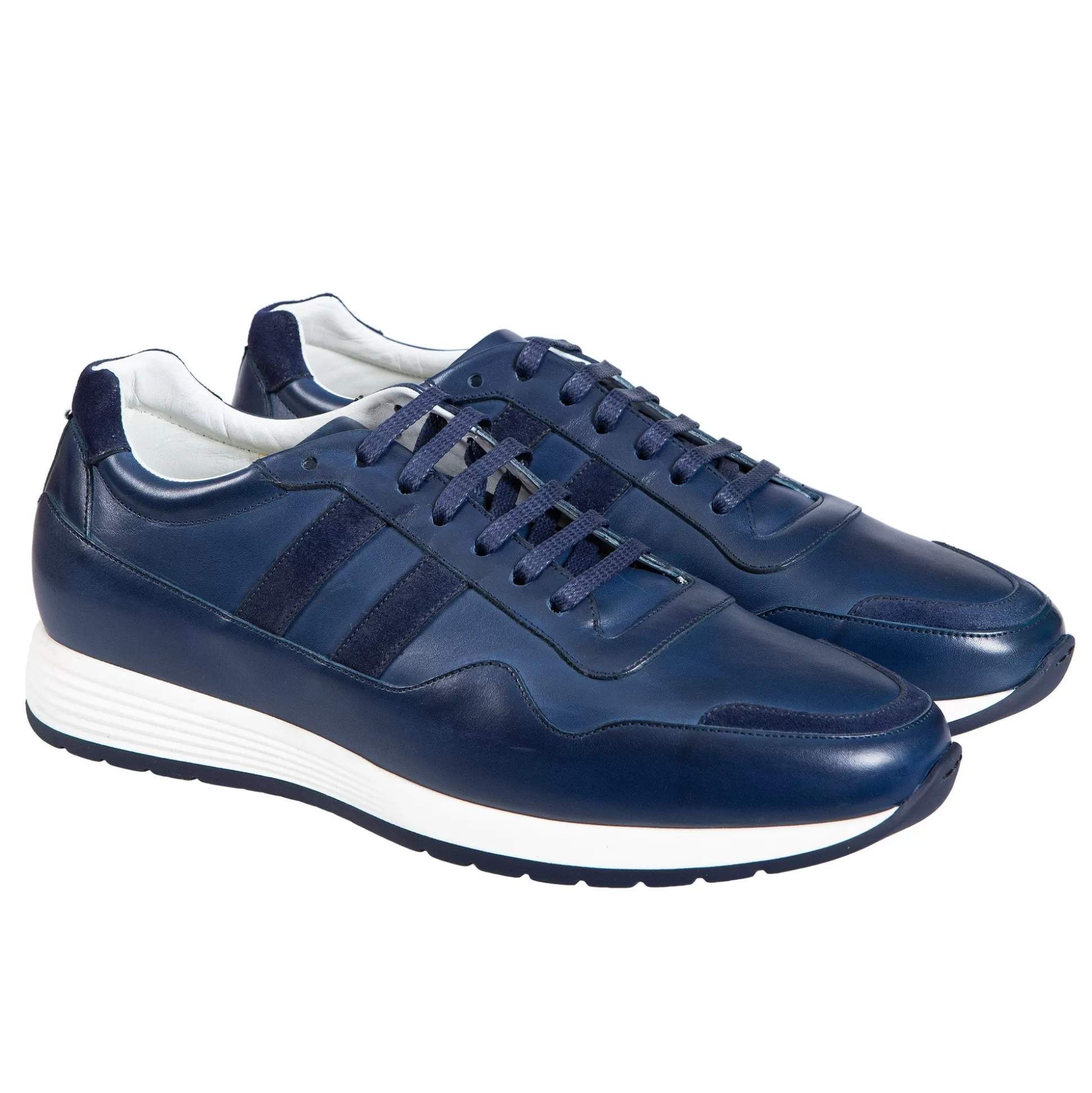 Shop Henry Bucks MORESCHI BUTERFLY LEATHER SNEAKER ROYAL BLUE