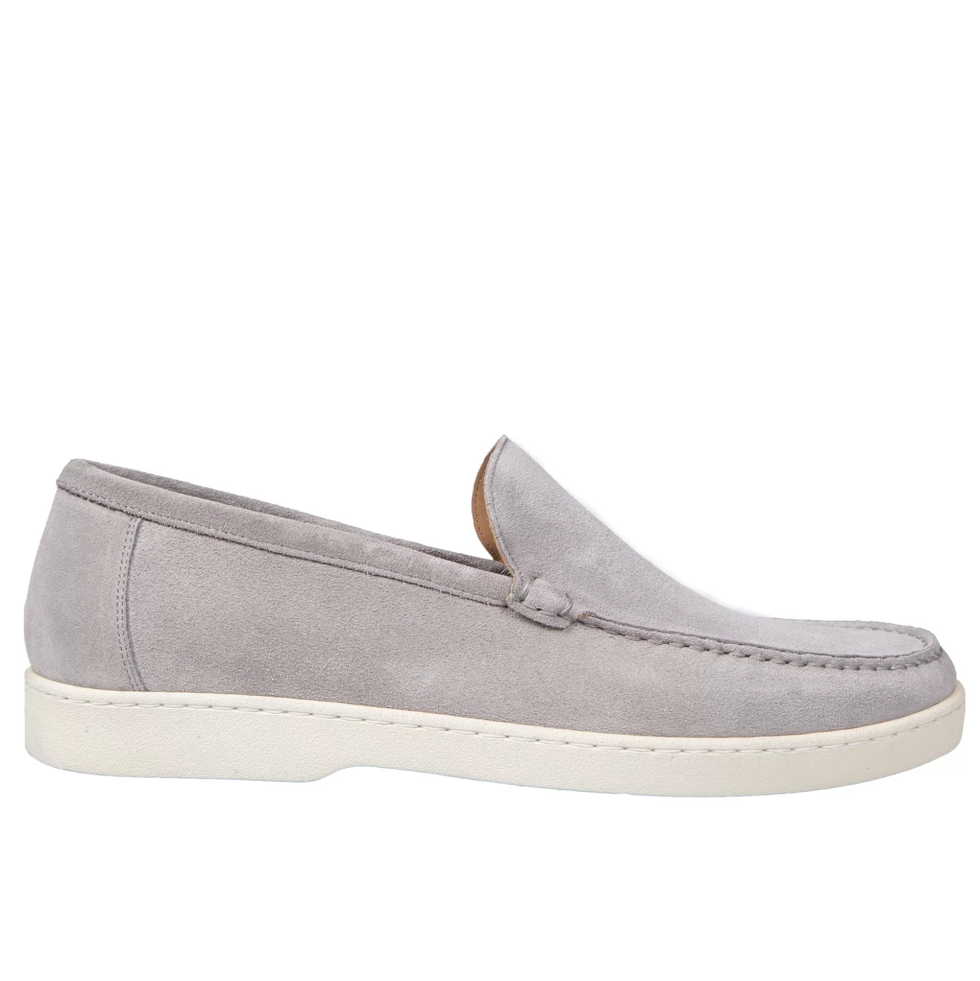 Clearance Henry Bucks MORESCHI SUEDE SIMPLE LOAFERS LIGHT GREY