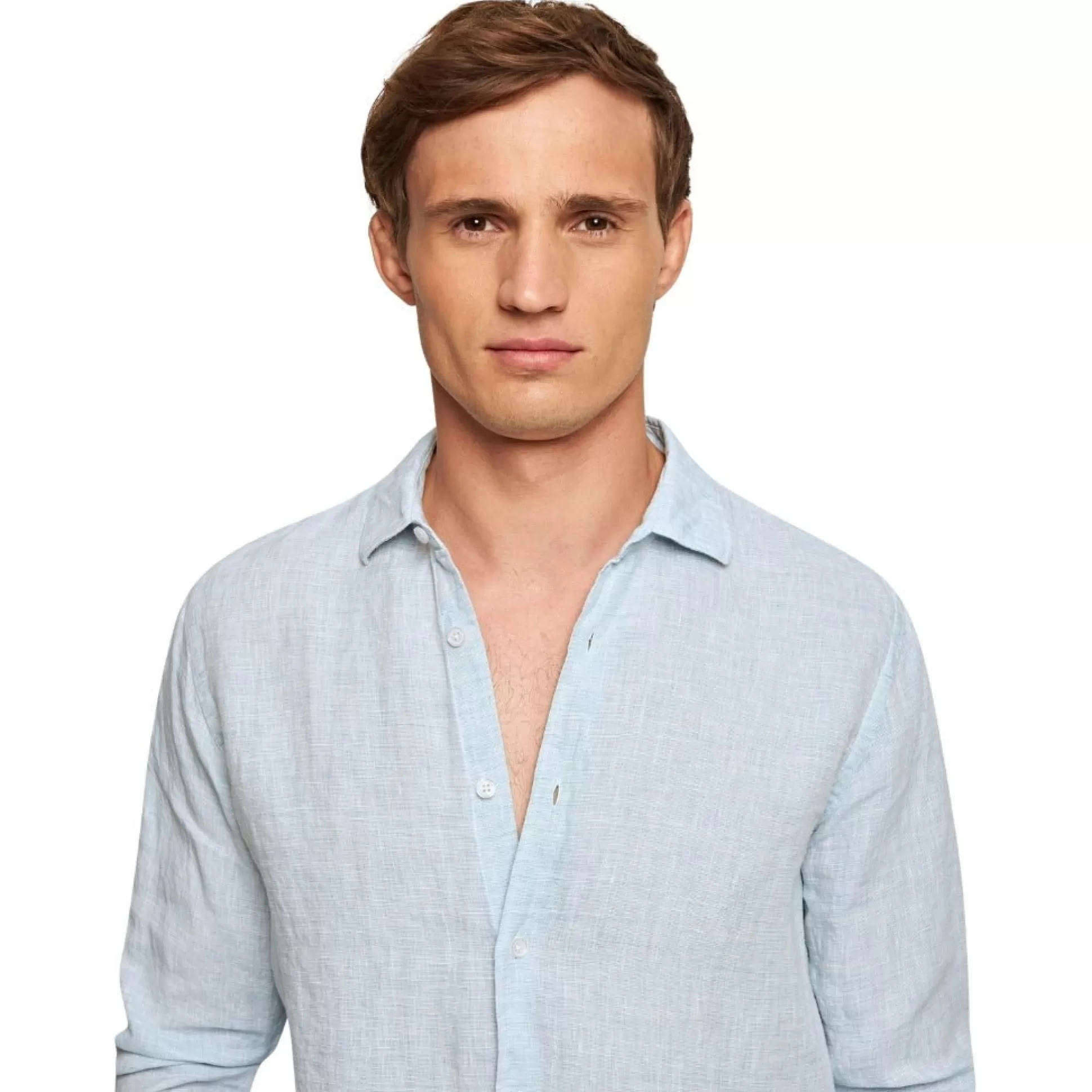 Online Henry Bucks ORLEBAR BROWN Men's Linen Shirt LIGHT BLUE