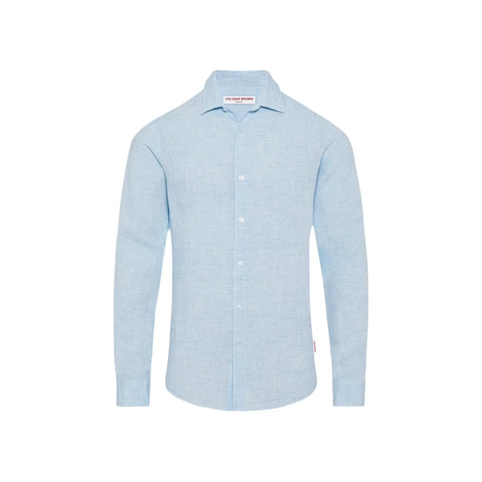 Online Henry Bucks ORLEBAR BROWN Men's Linen Shirt LIGHT BLUE