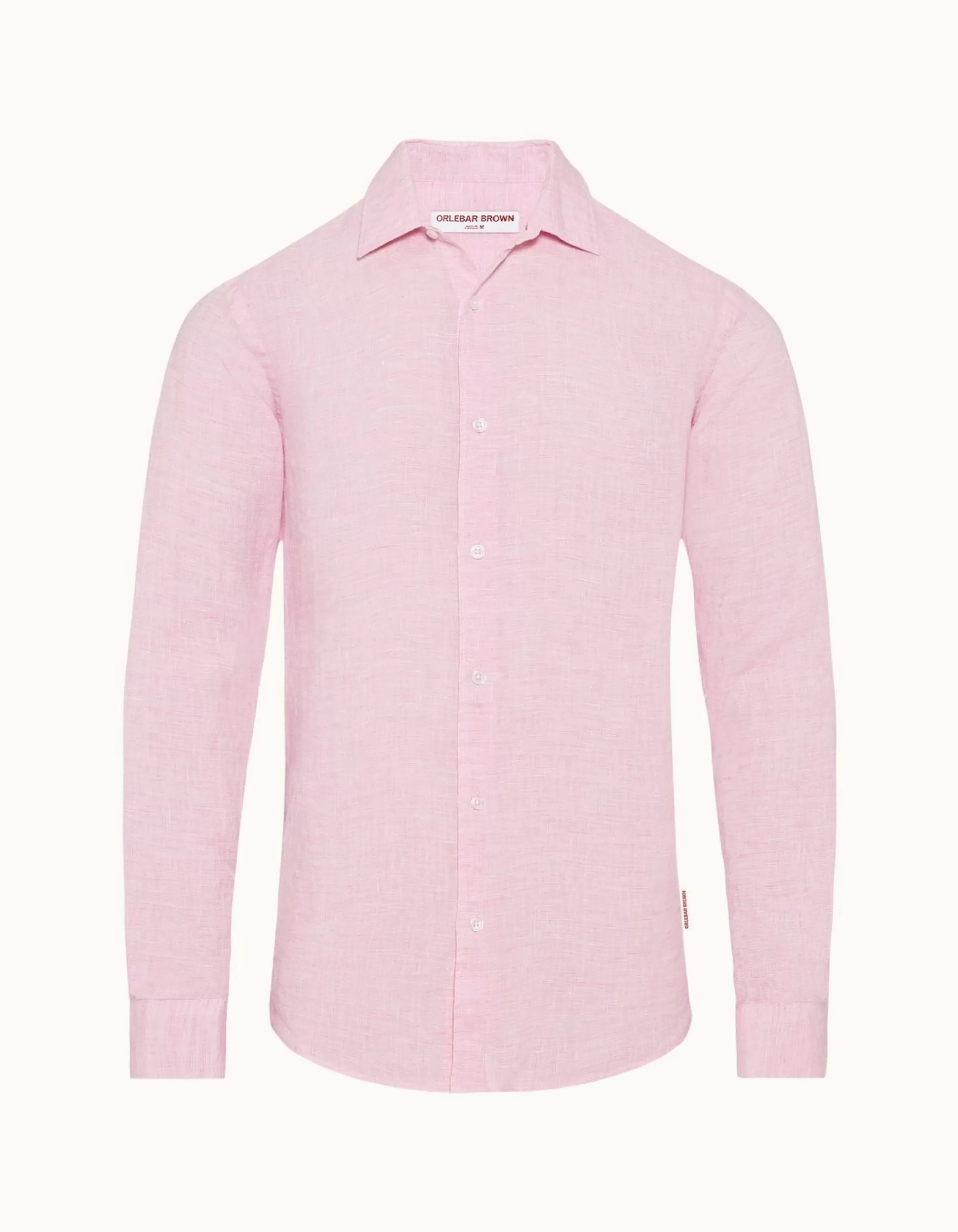 Best Sale Henry Bucks ORLEBAR BROWN Mens Linen Shirt PALE PINK