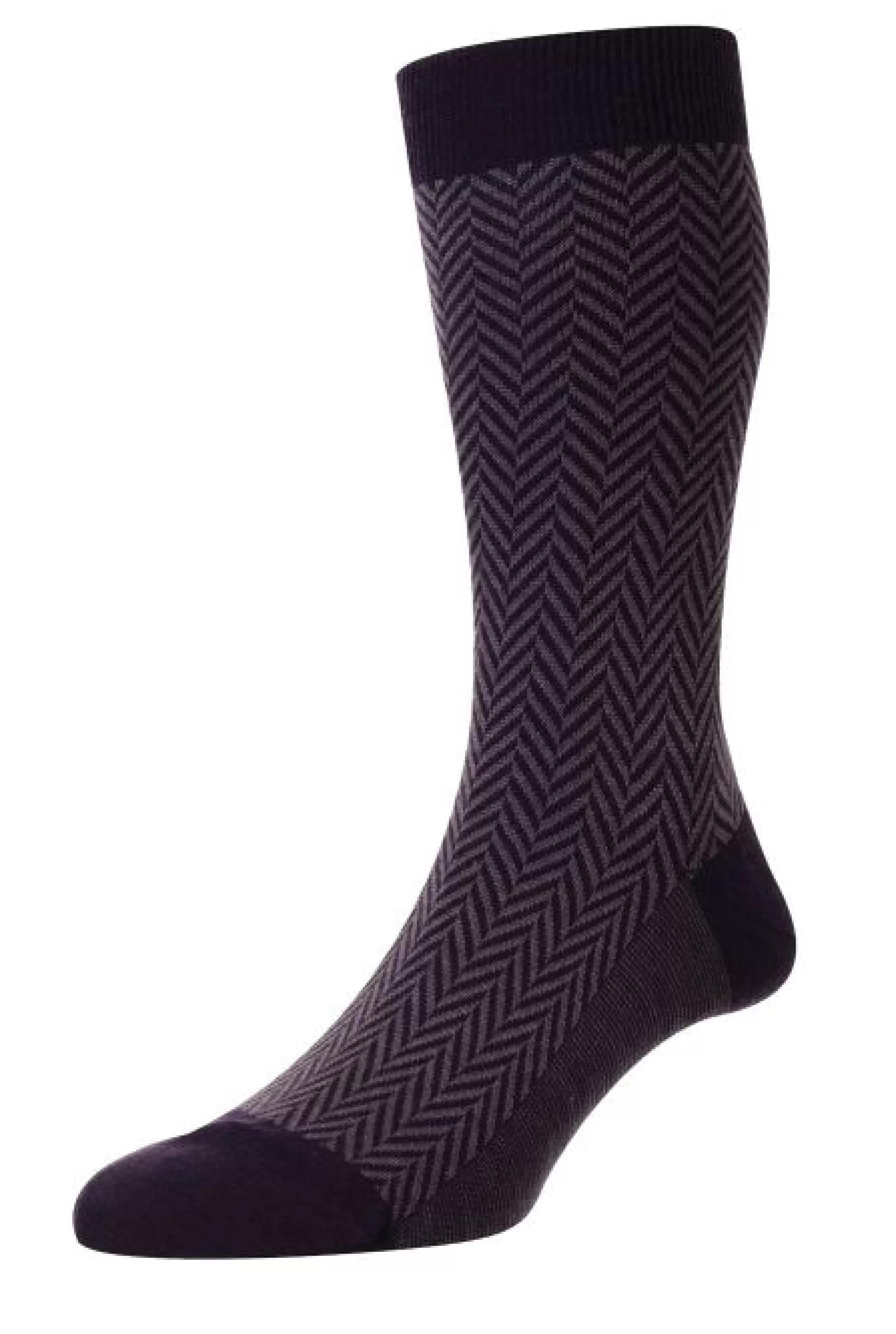 Flash Sale Henry Bucks PANTHERELLA Herringbone Sock BLACKBERRY