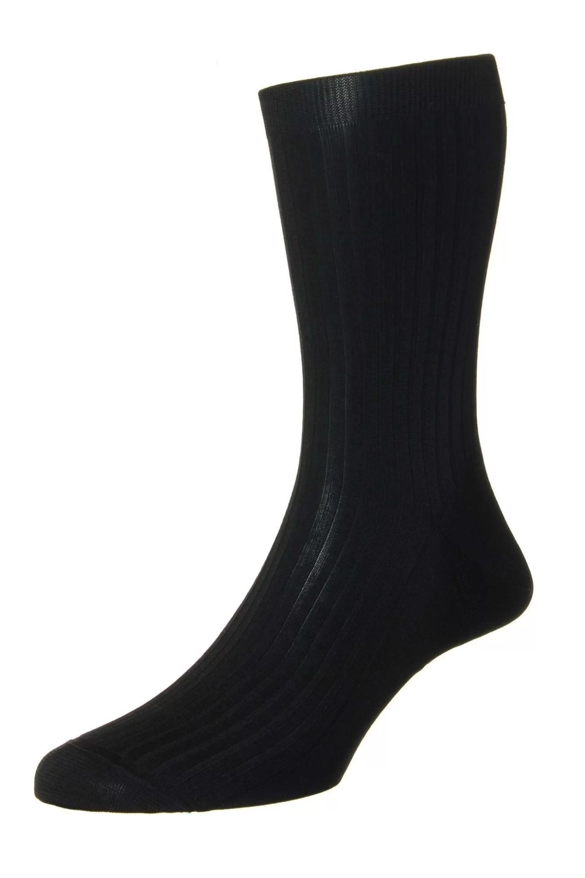 Online Henry Bucks PANTHERELLA Pure Cotton Rib Sock BLACK