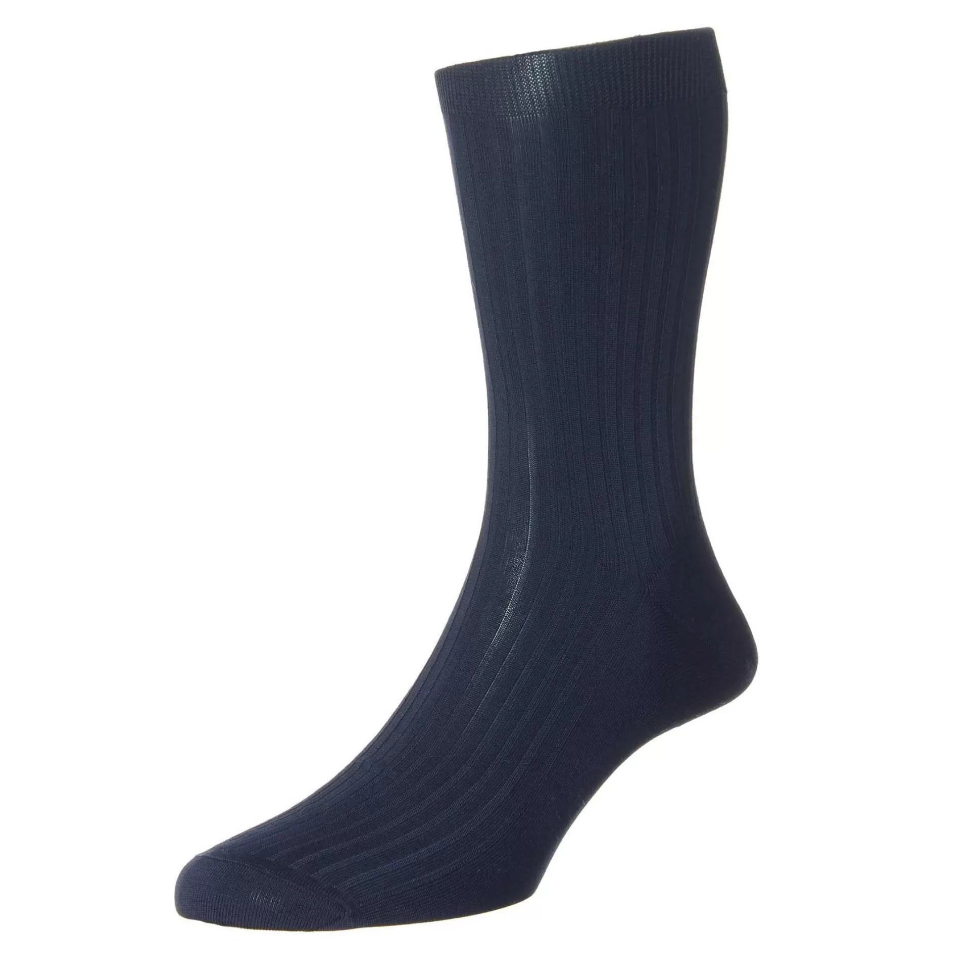 Online Henry Bucks PANTHERELLA Pure Cotton Rib Sock BLACK