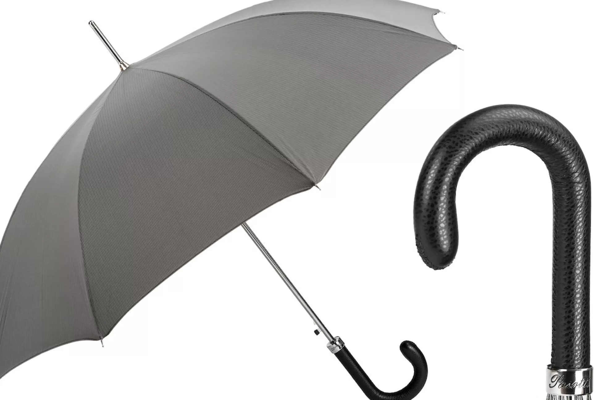 Cheap Henry Bucks PASOTTI Umbrella With Leather GREY