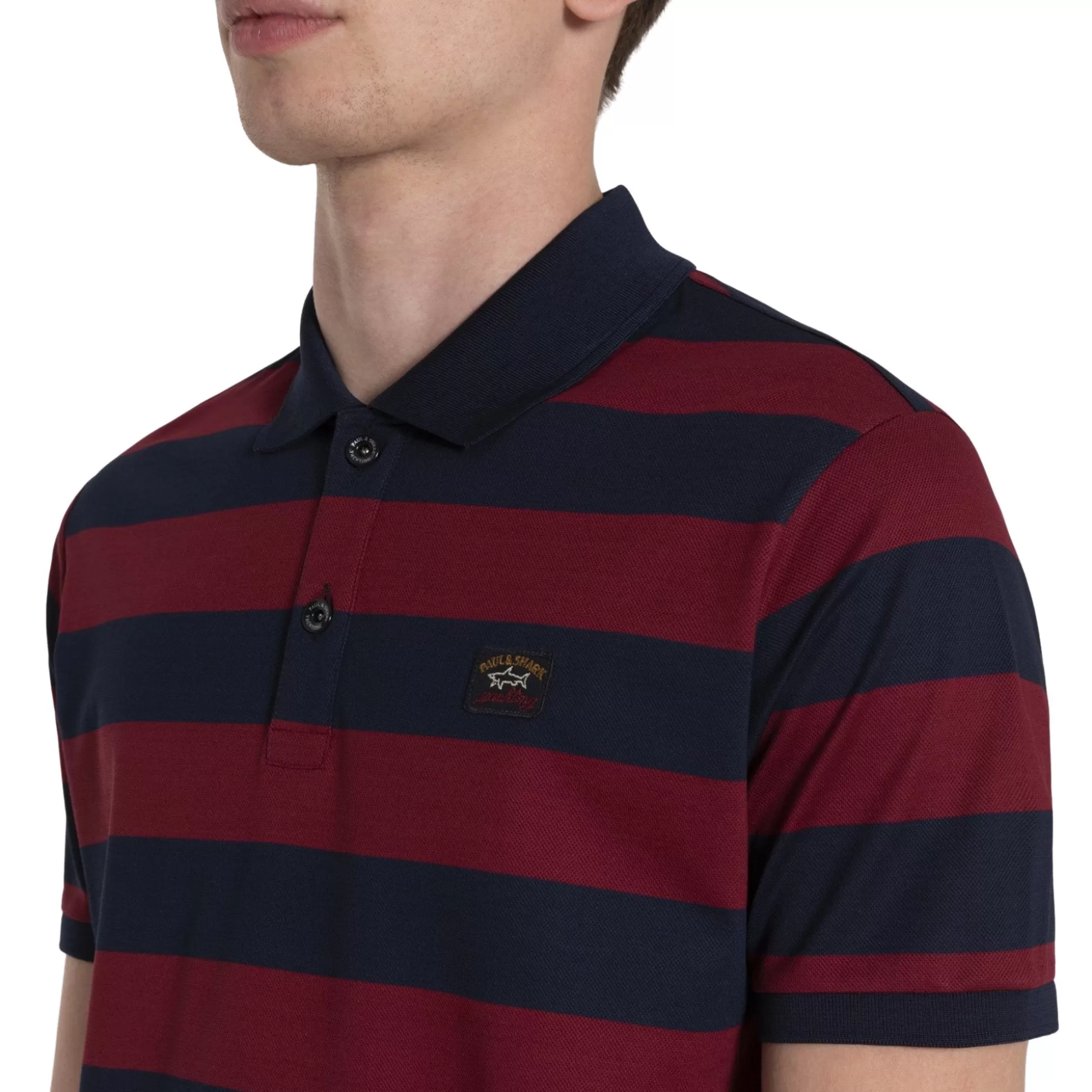 Cheap Henry Bucks PAUL & SHARK Block Stripe Polo NAVY/BURGUNDY