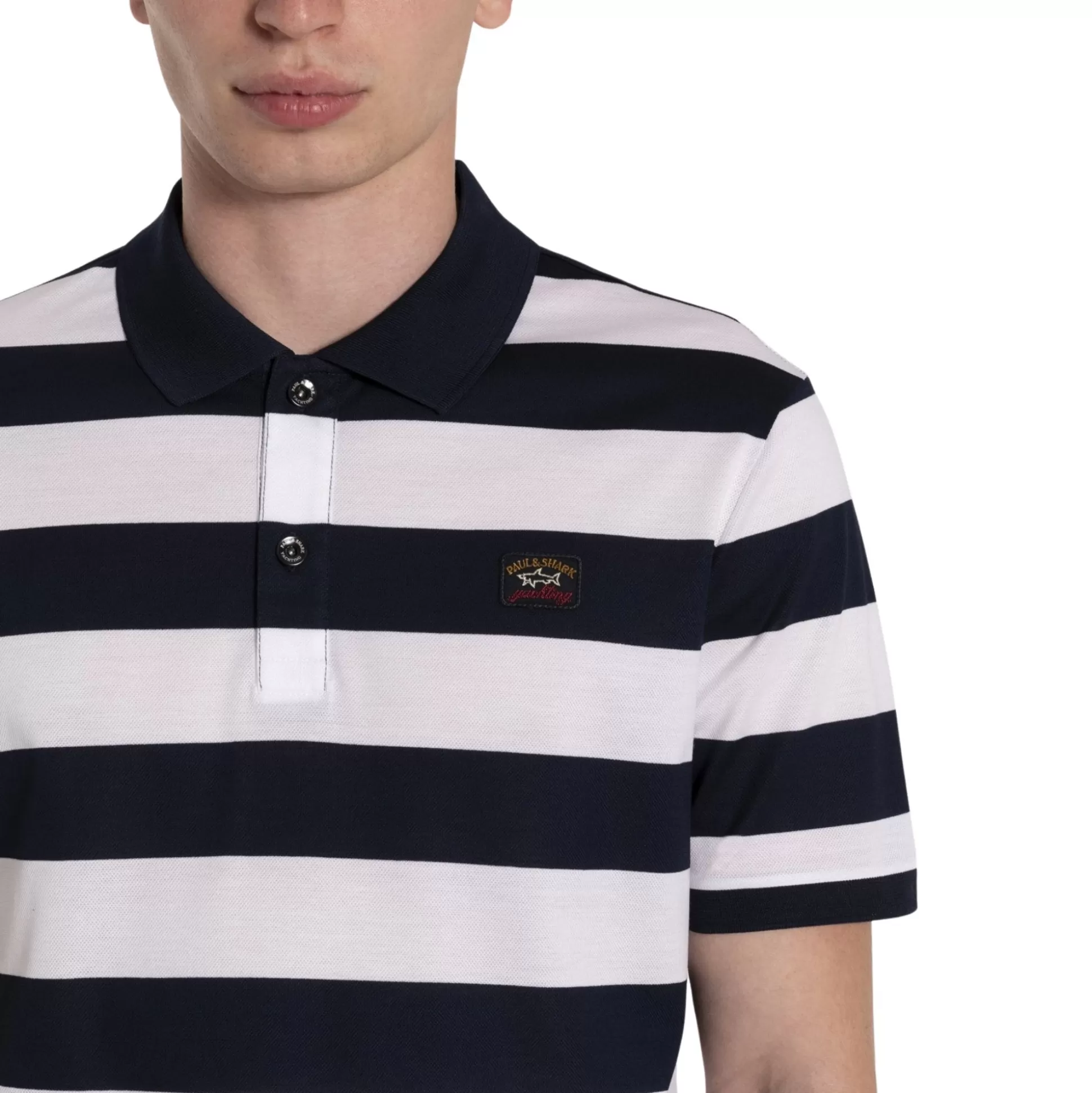 Sale Henry Bucks PAUL & SHARK Block Stripe Polo NAVY/WHITE NAVY WHITE