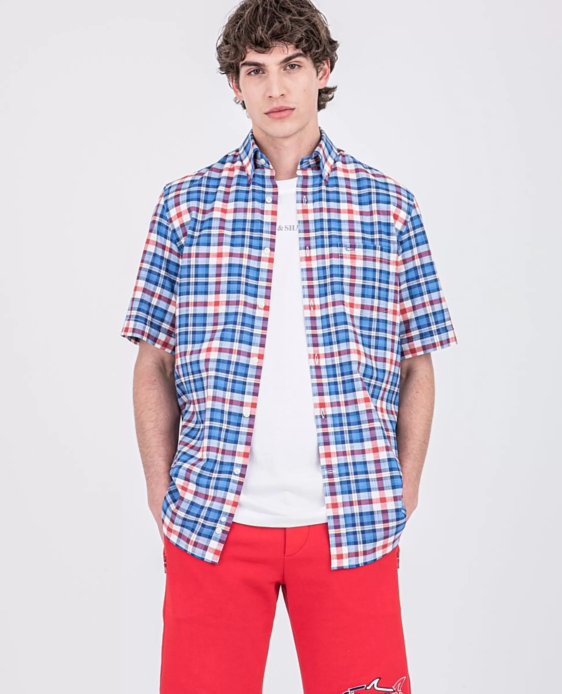 Sale Henry Bucks PAUL & SHARK Cotton Malfilè Shirt BLUE CHECK