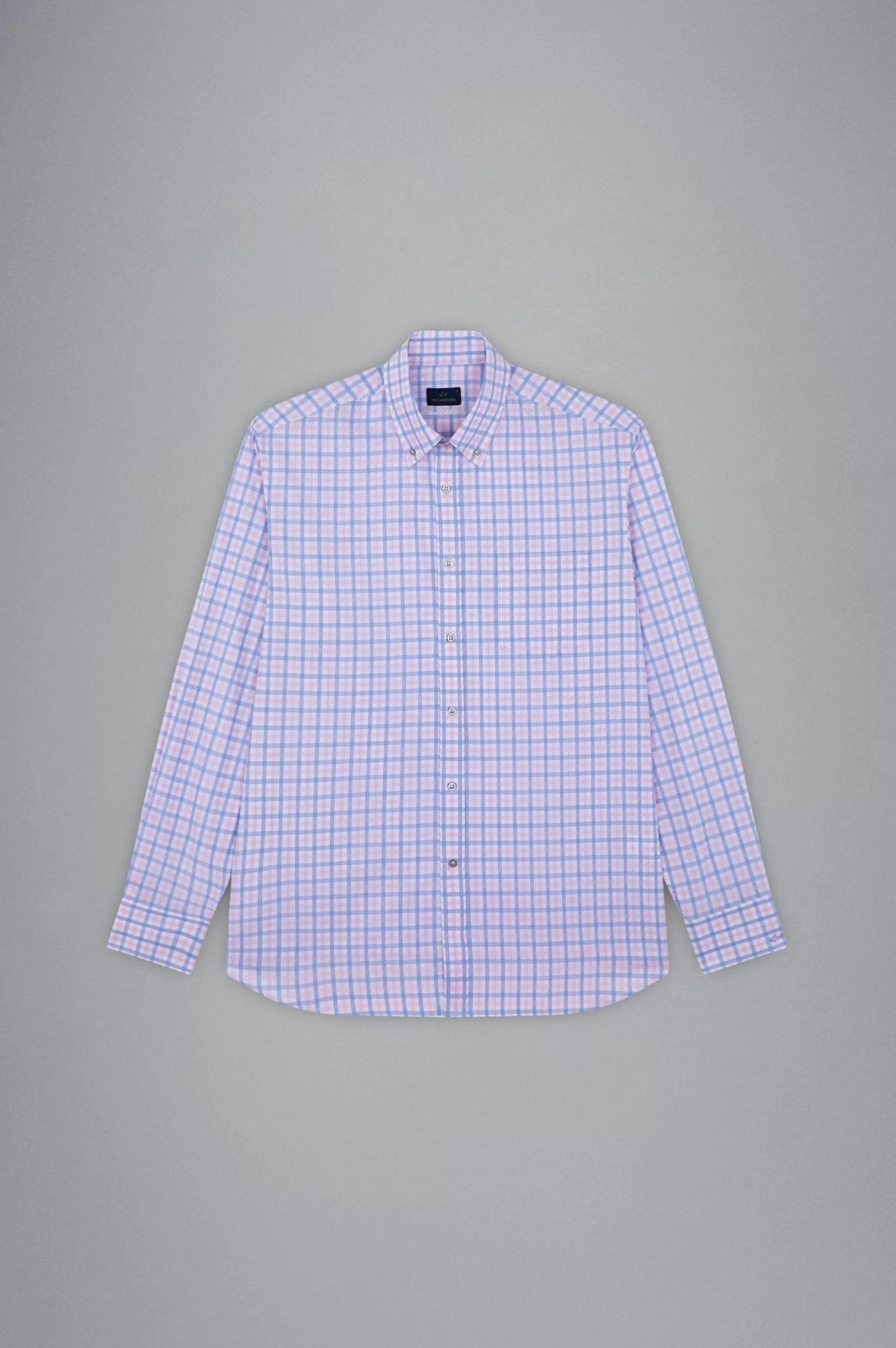 Clearance Henry Bucks PAUL & SHARK Cotton Twill Long Sleeve Shirt PINK/BLUE