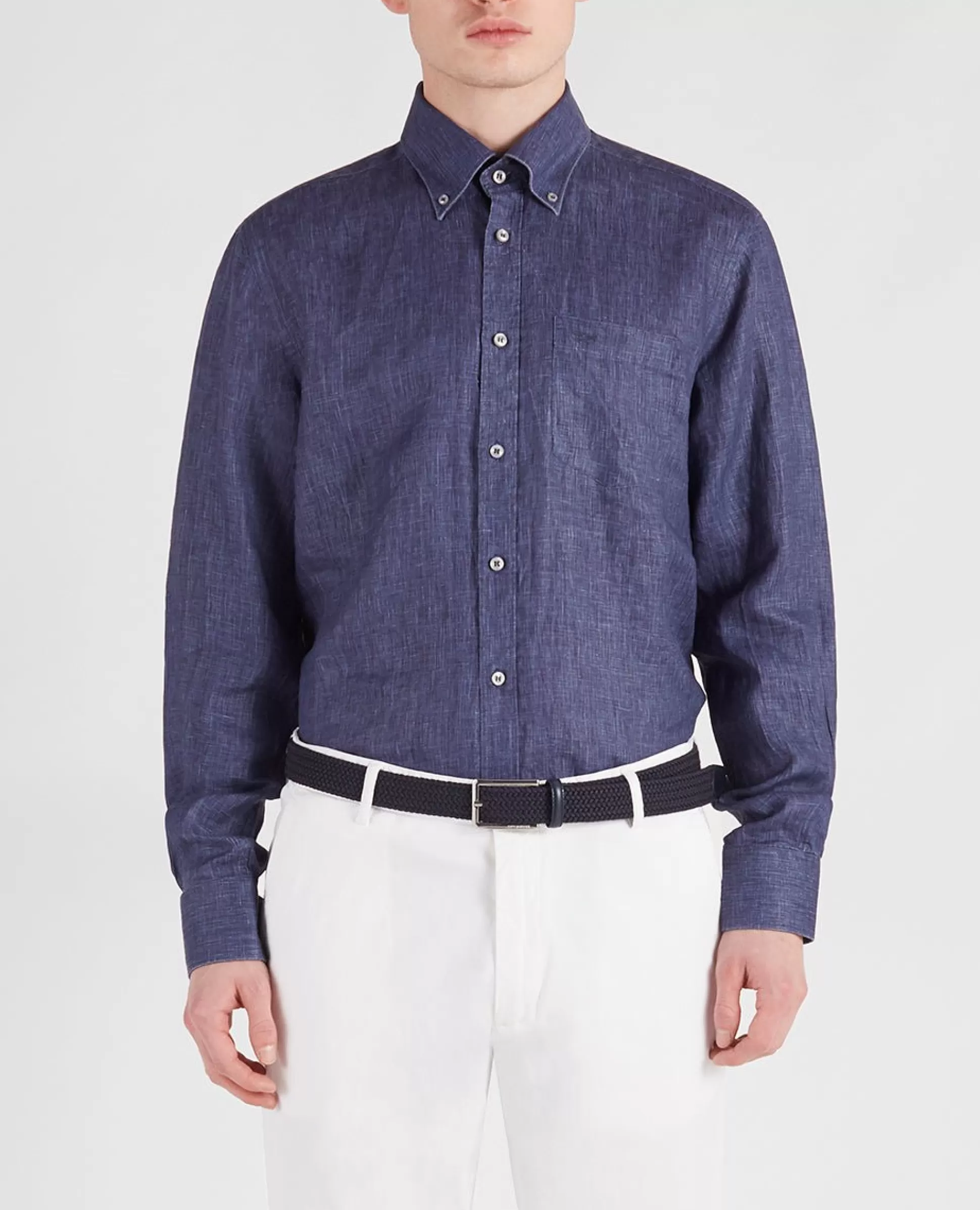 Outlet Henry Bucks PAUL & SHARK LINEN SHIRT NAVY