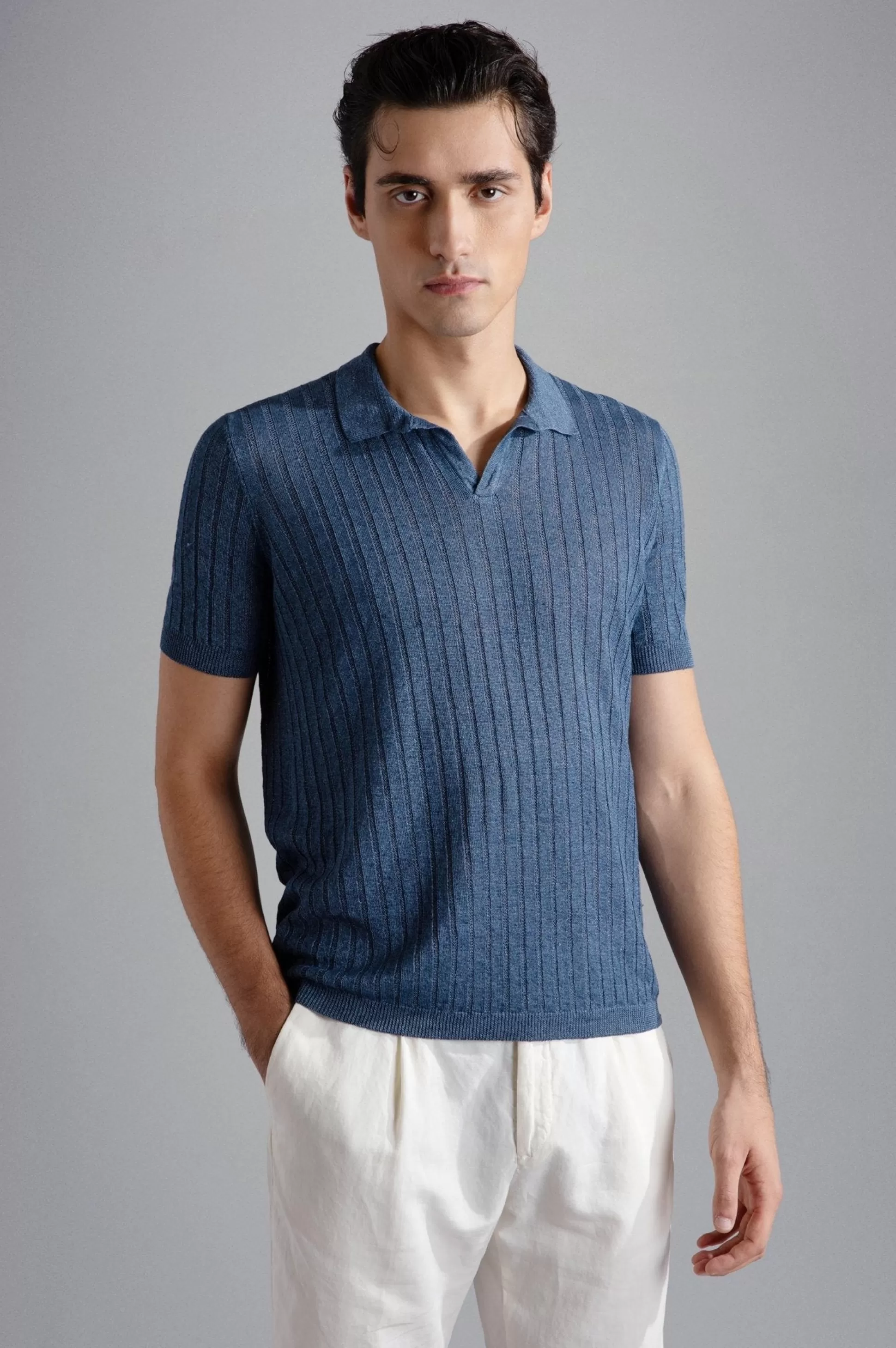 Best Henry Bucks PAUL & SHARK Ribbed Knitskipper Polo INDIGO