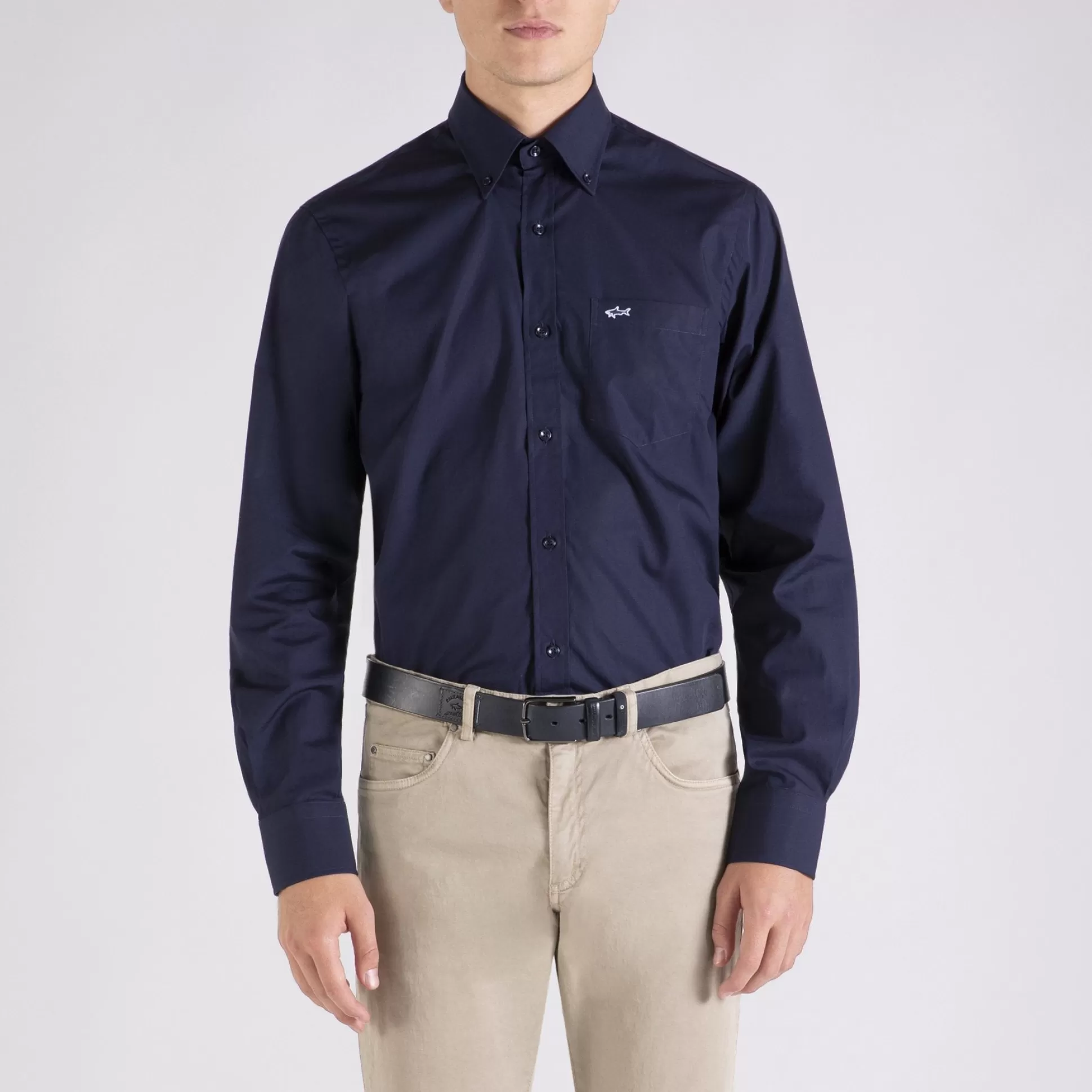 Discount Henry Bucks PAUL&SHARK Classic Poplin Shirt NAVY