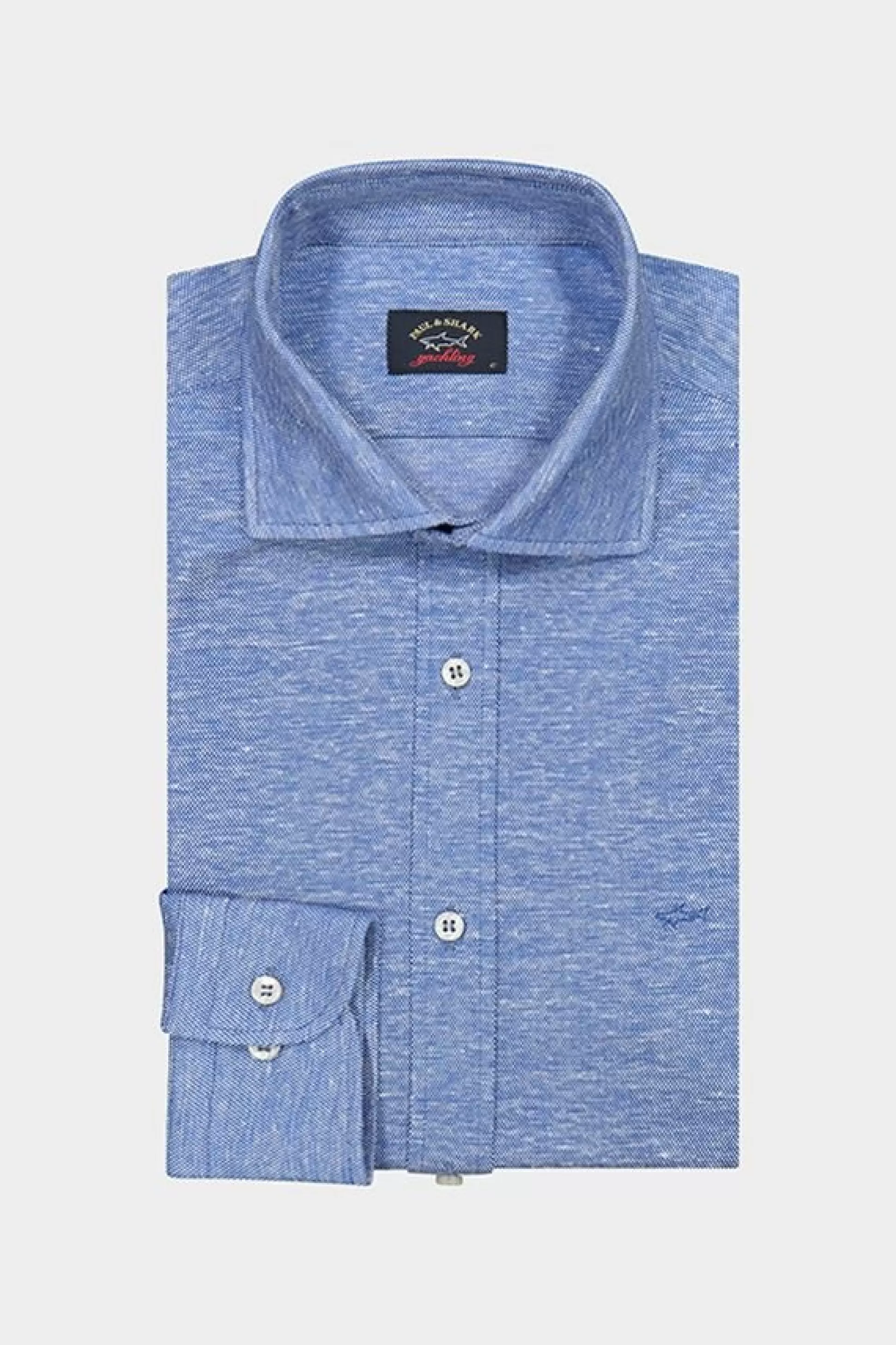 Store Henry Bucks PAUL&SHARK Cotton & Linen Pique Knit Shirt COBALT