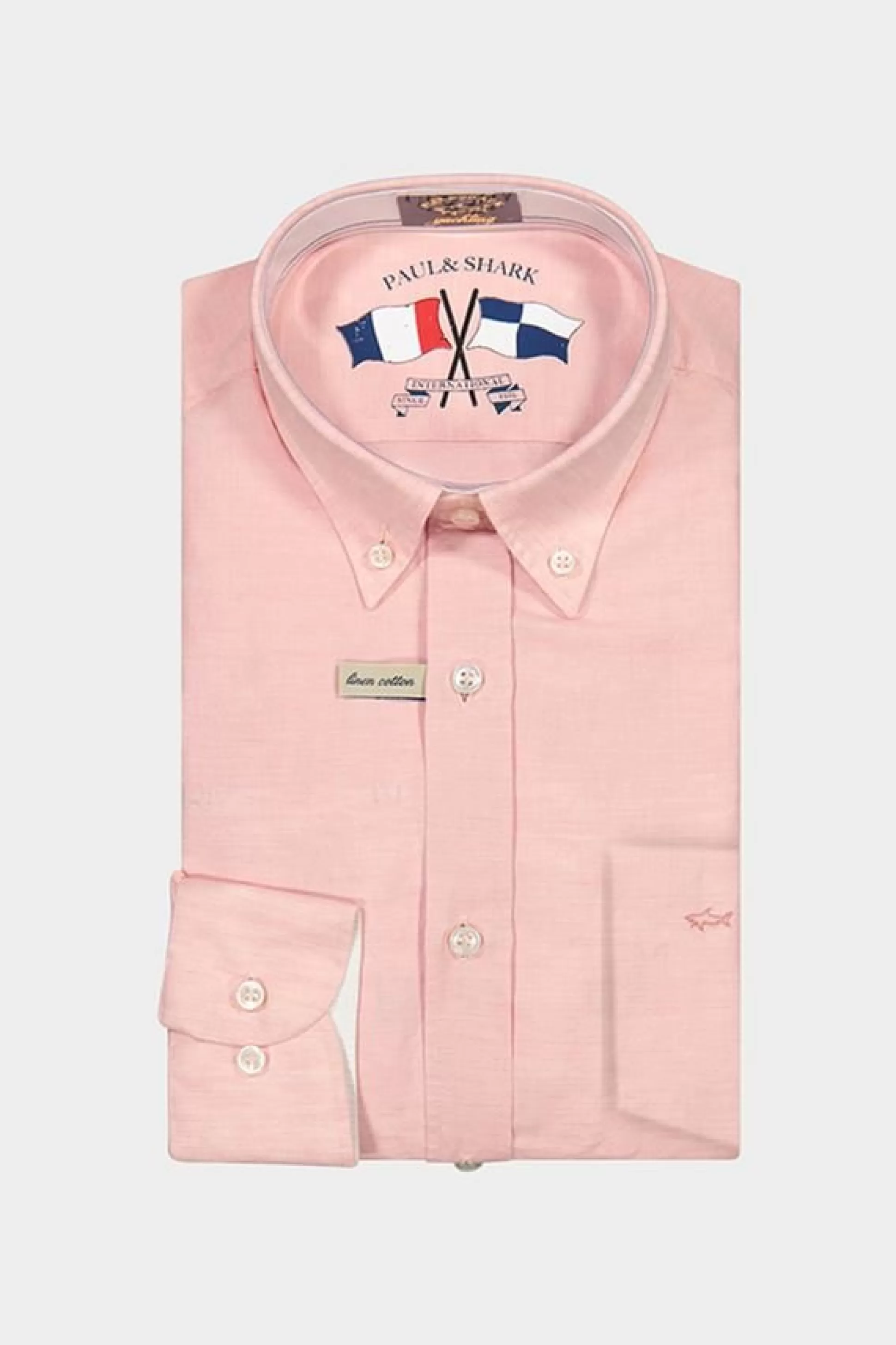 New Henry Bucks PAUL&SHARK Cotton & Linen Shirt PINK