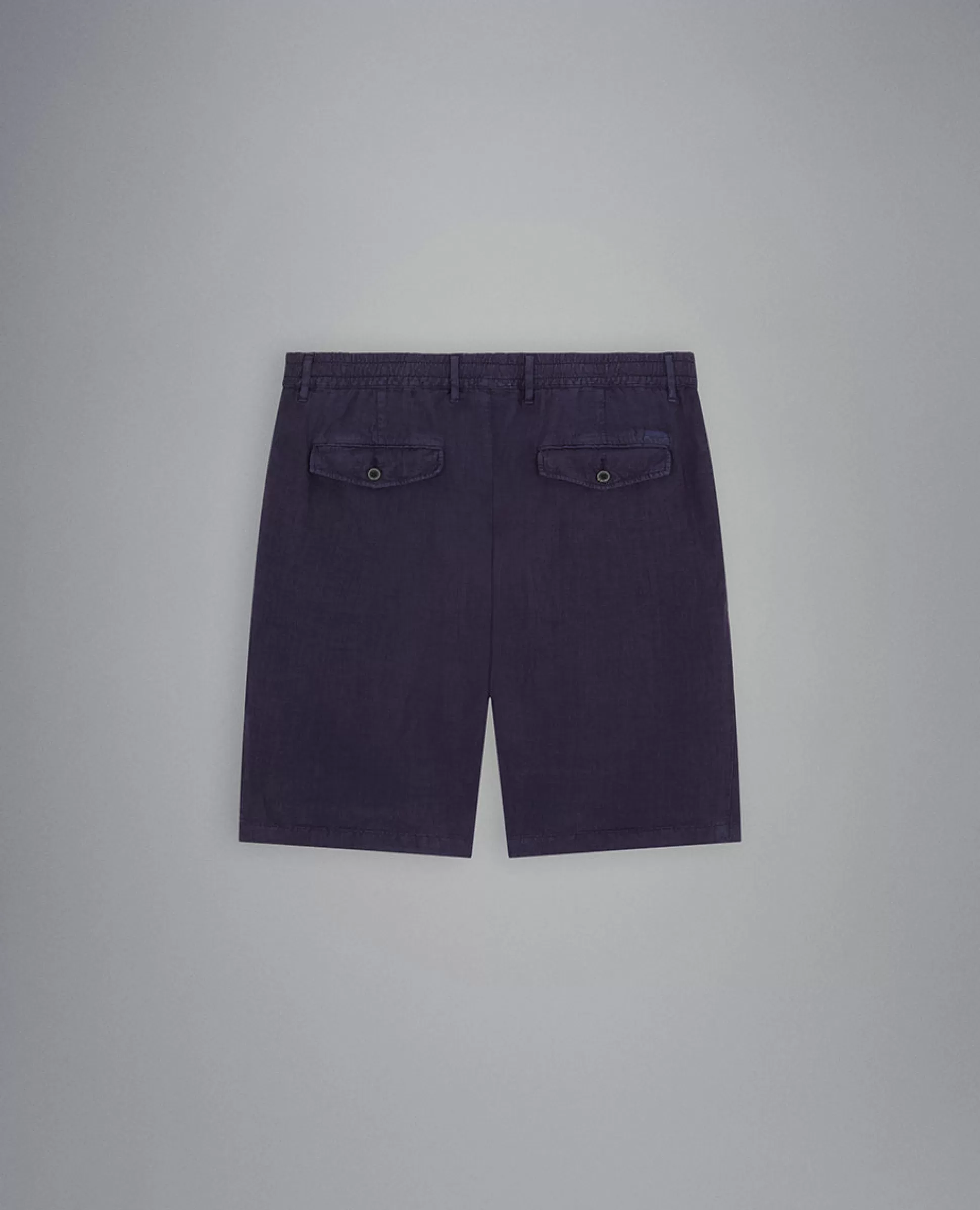 Shop Henry Bucks PAUL&SHARK Linen Drawstring Short NAVY