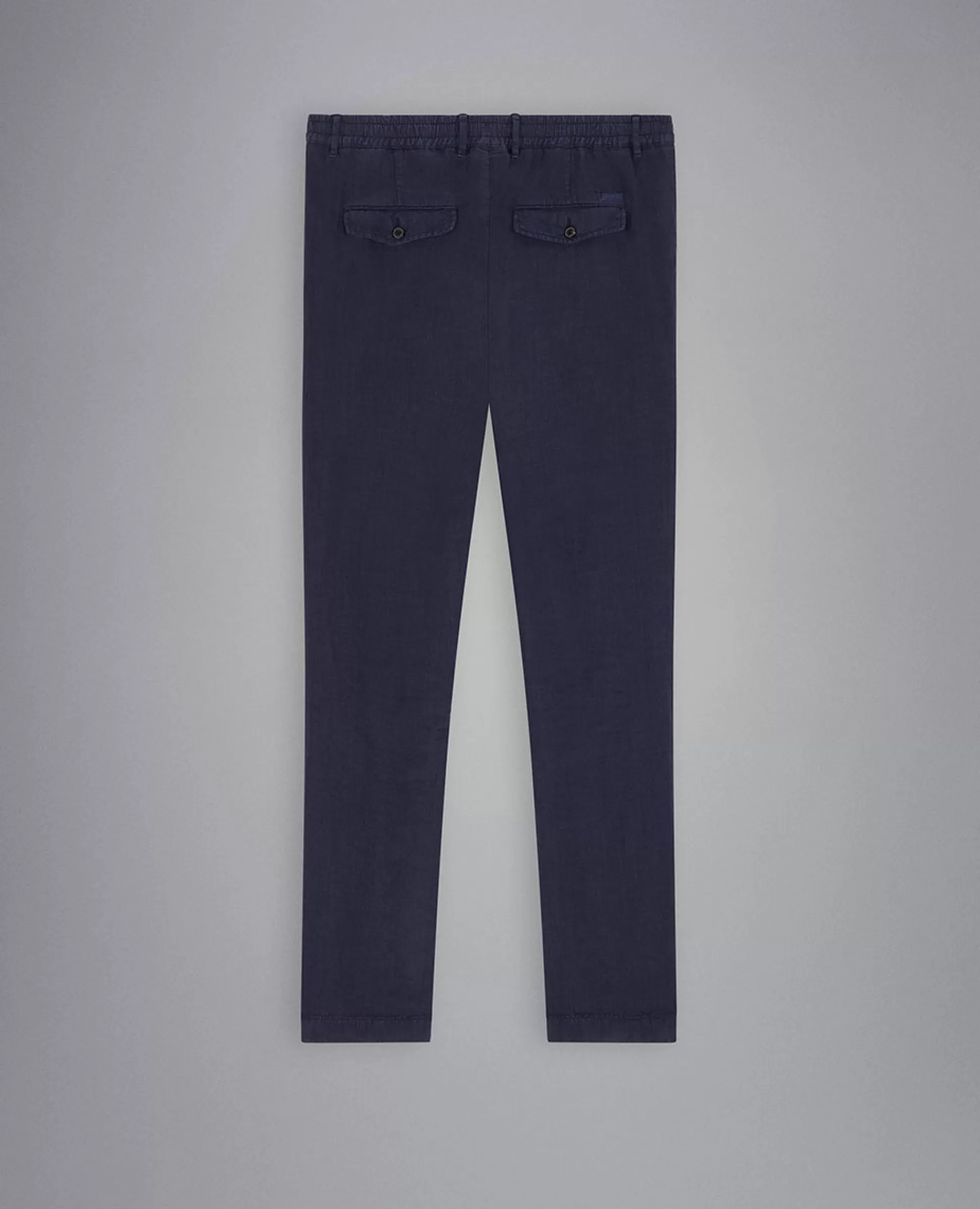 Best Henry Bucks PAUL&SHARK Linen Drawstring Trouser NAVY