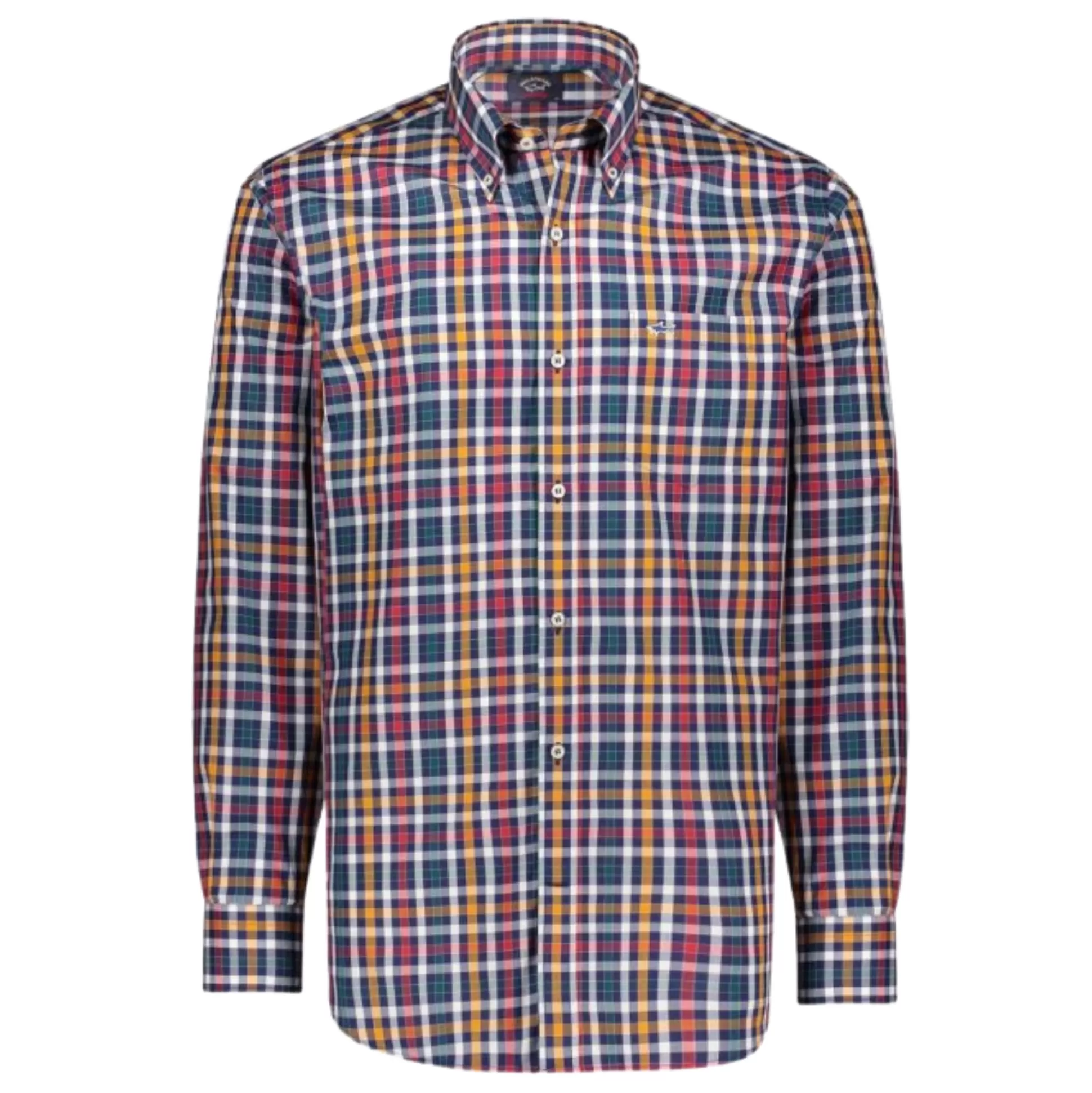 Clearance Henry Bucks PAUL&SHARK Multi Colour Check Shirt NAVY/RED/MULTI