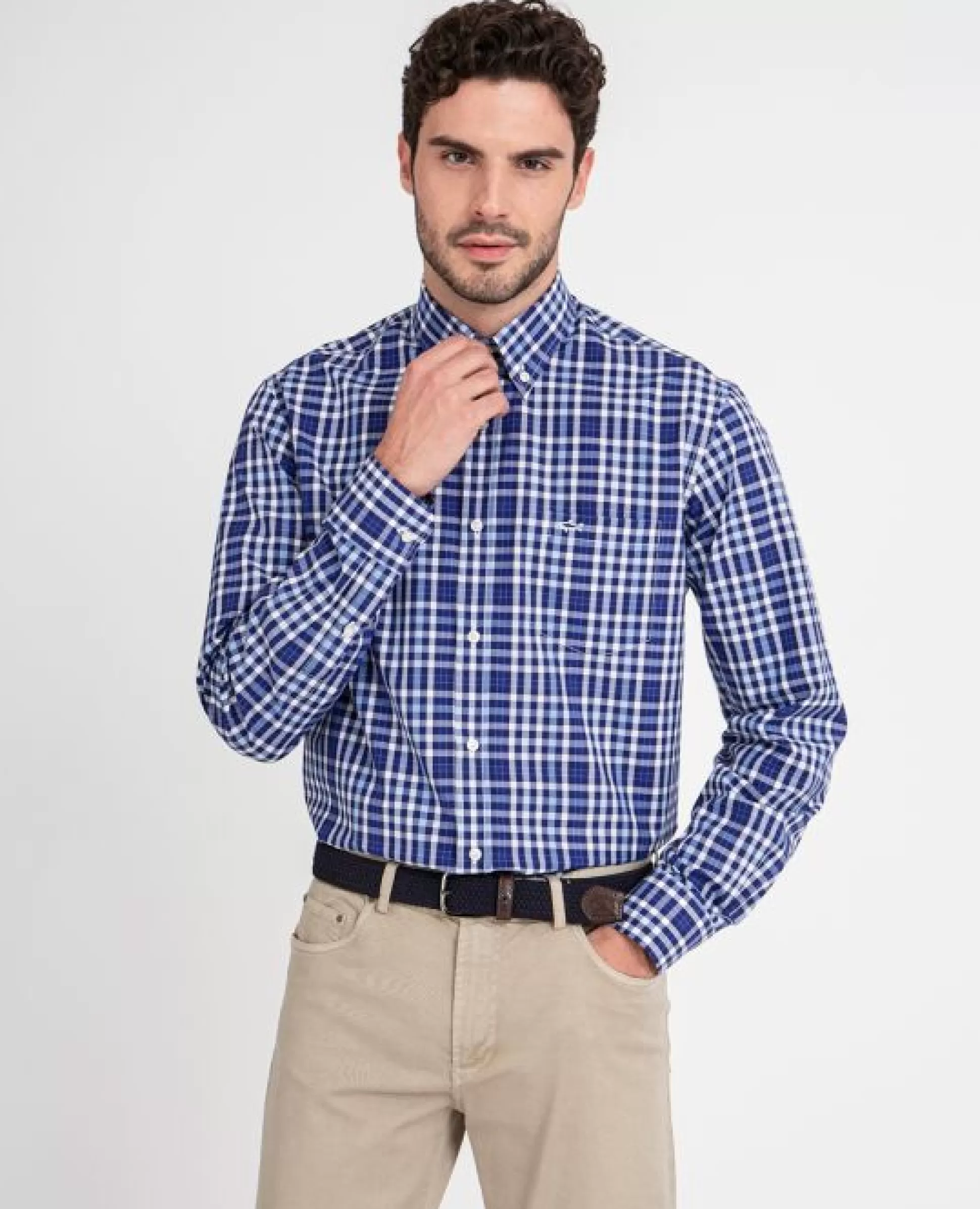 Online Henry Bucks PAUL&SHARK Multi Colour Check Shirt BLUE/NAVY