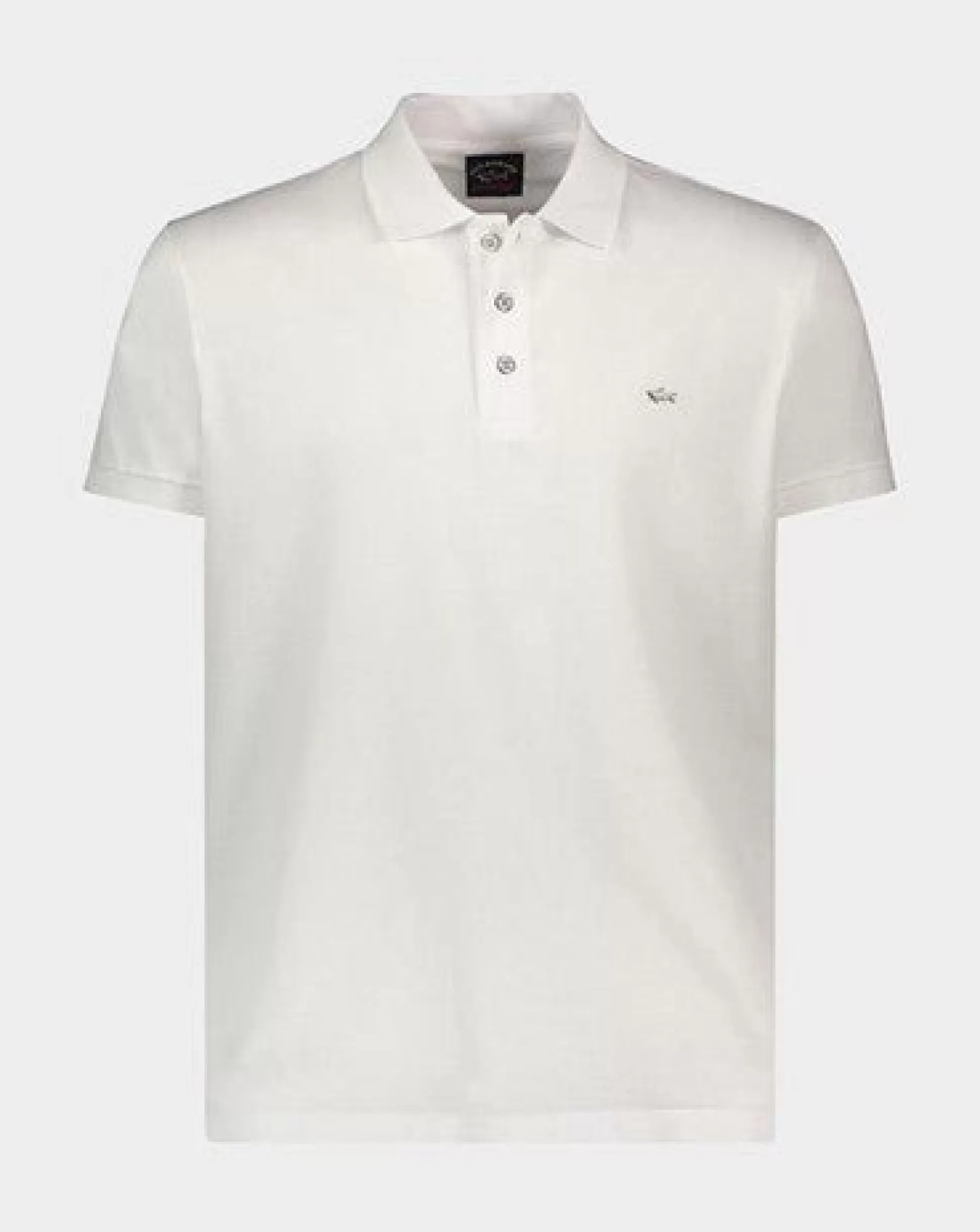 Shop Henry Bucks PAUL&SHARK Pique Polo With Metallic Shark WHITE