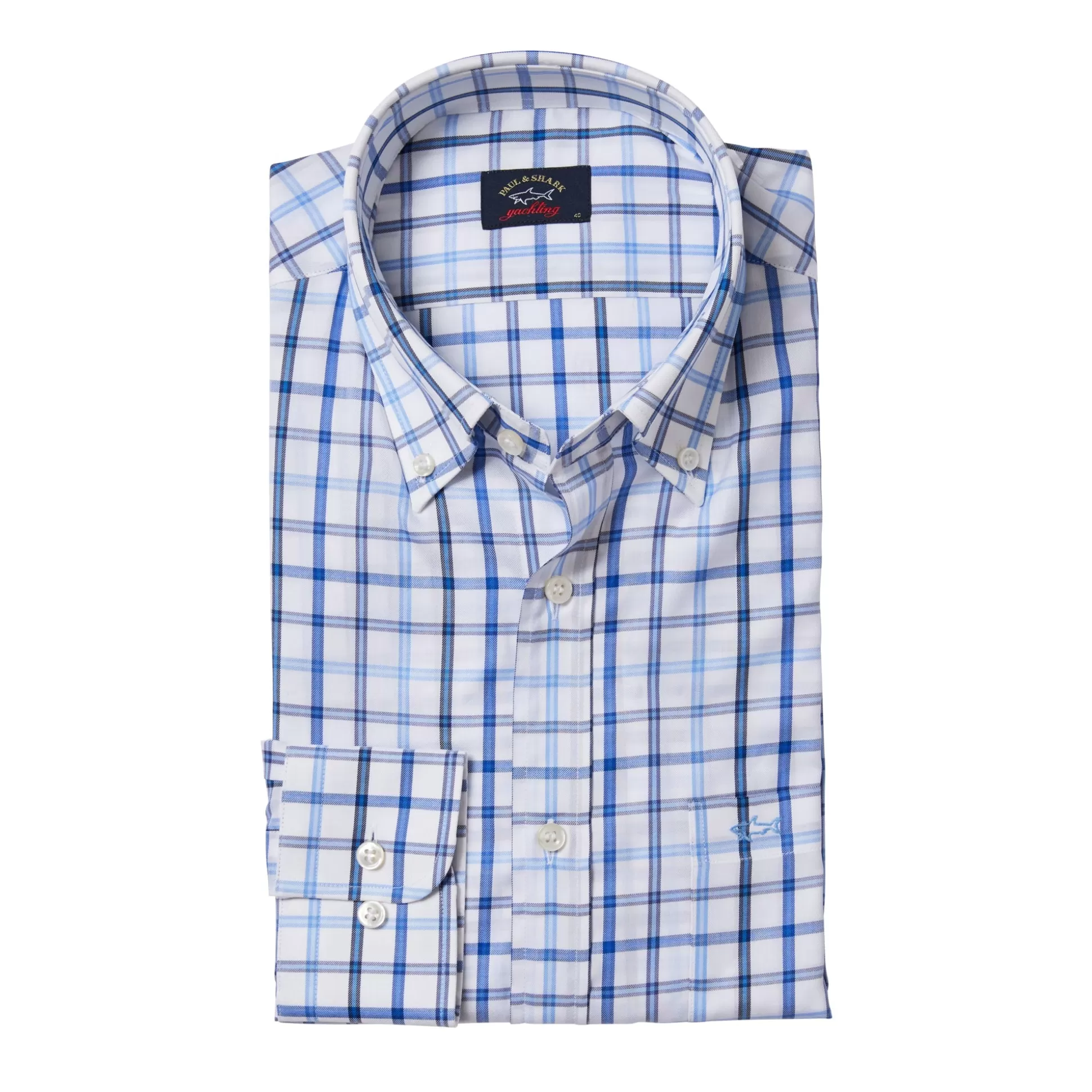 Store Henry Bucks PAUL&SHARK Twill Check Shirt BLUE/WHITE