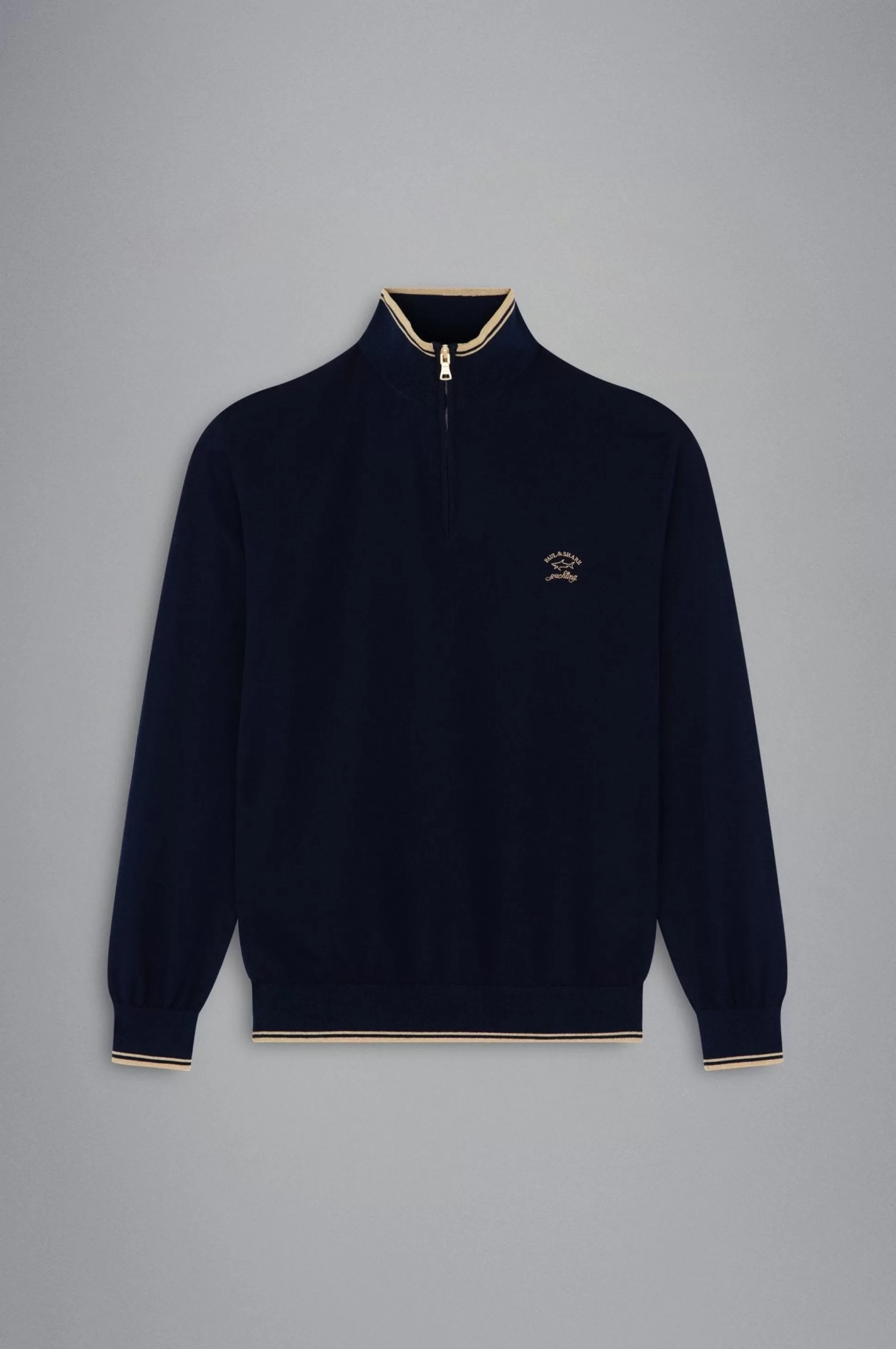 Cheap Henry Bucks PAUL&SHARK X Beaufront 1/4 Zip Crewknit NAVY