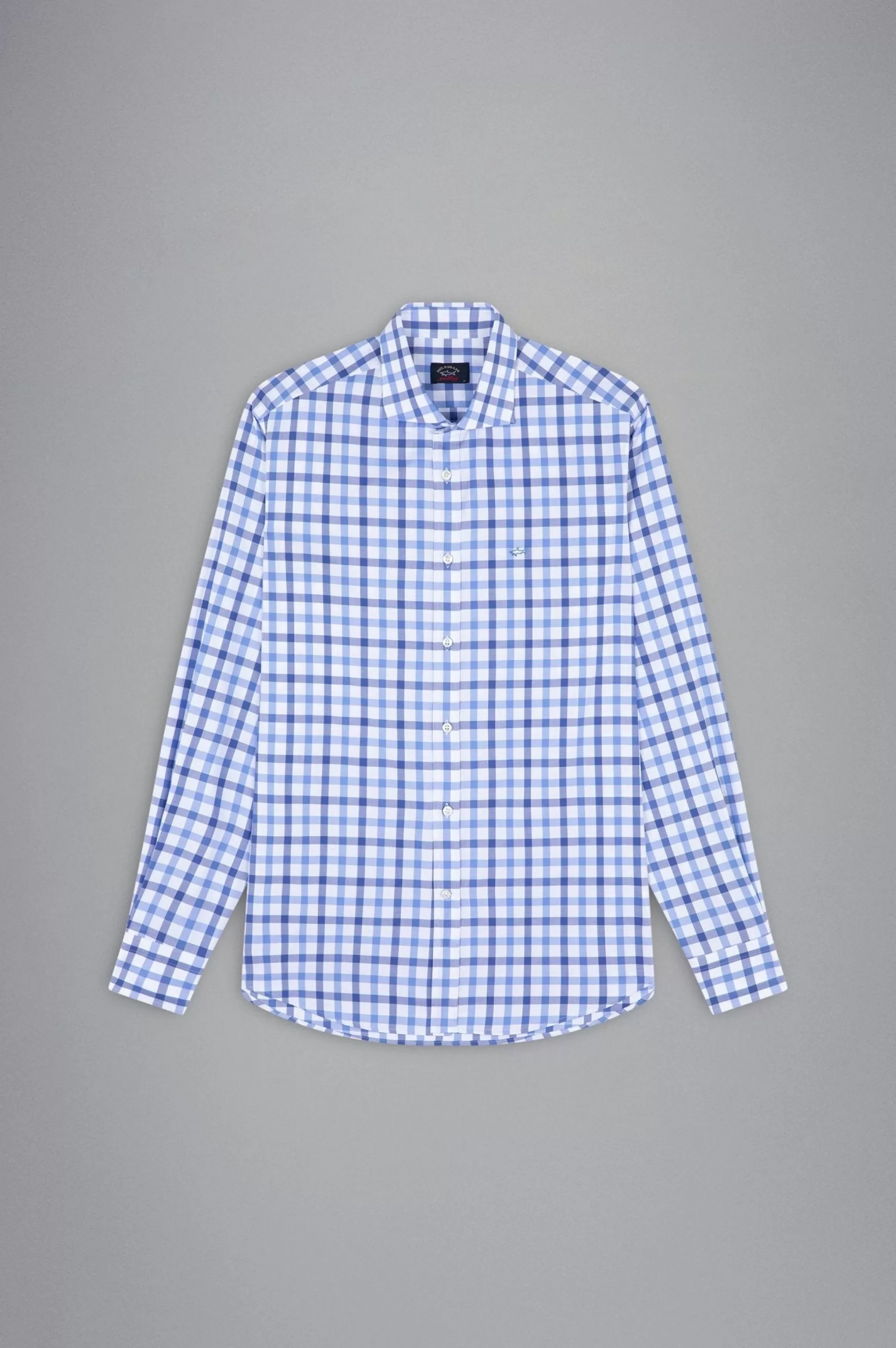 New Henry Bucks PAUL&SHARK X Long Sleeve Twill Check Shirt NAVY/WHITE/BLUE