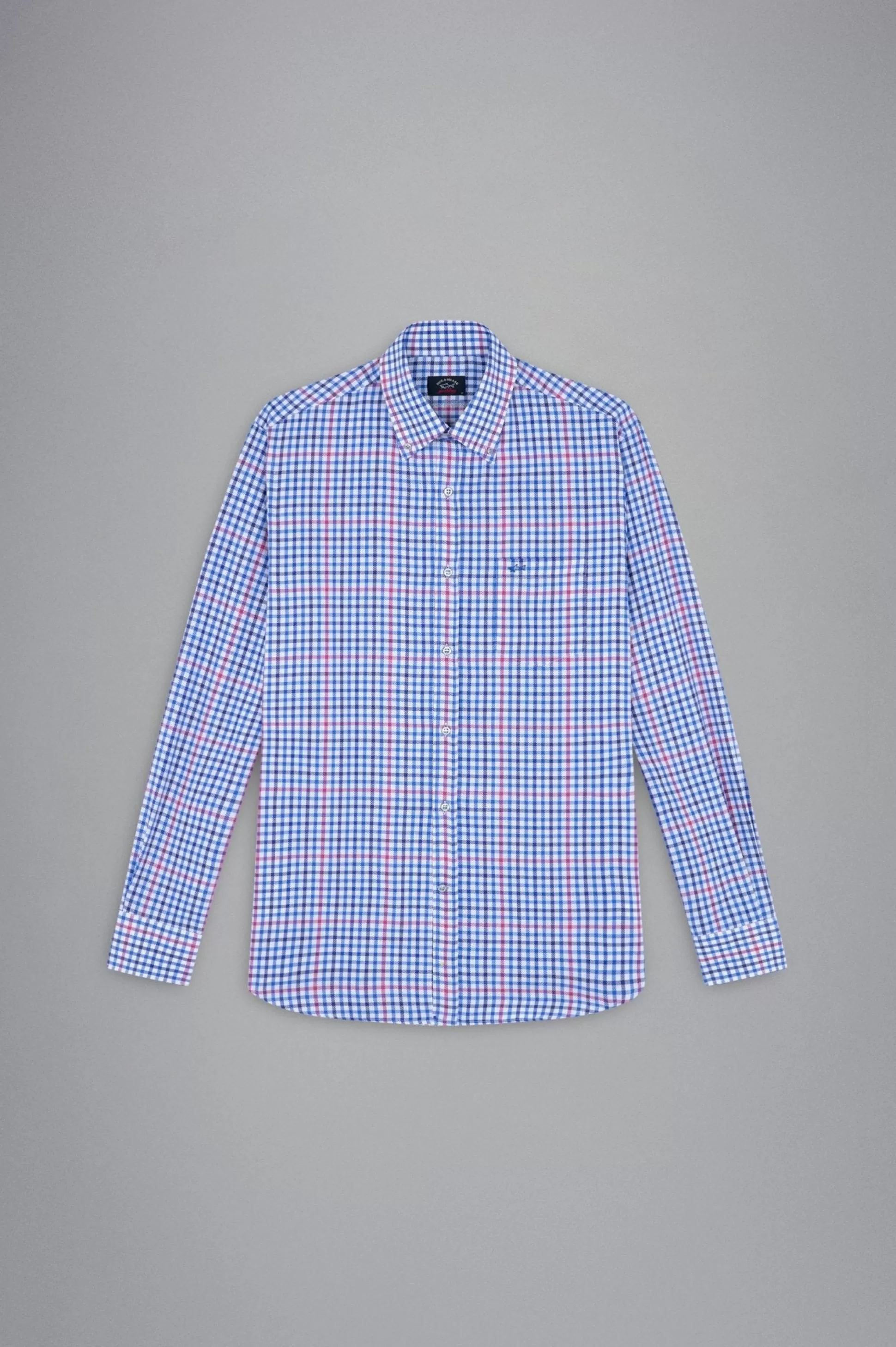 Cheap Henry Bucks PAUL&SHARK X Long Sleeve Twill Check Shirt RED/WHITE/BLUE