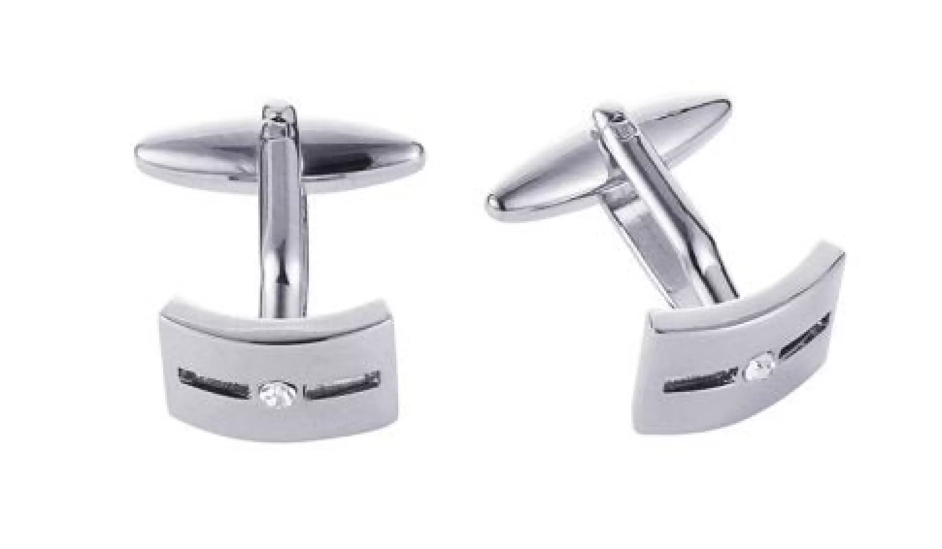 Hot Henry Bucks Rhodium Plated Crystal Cufflinks -