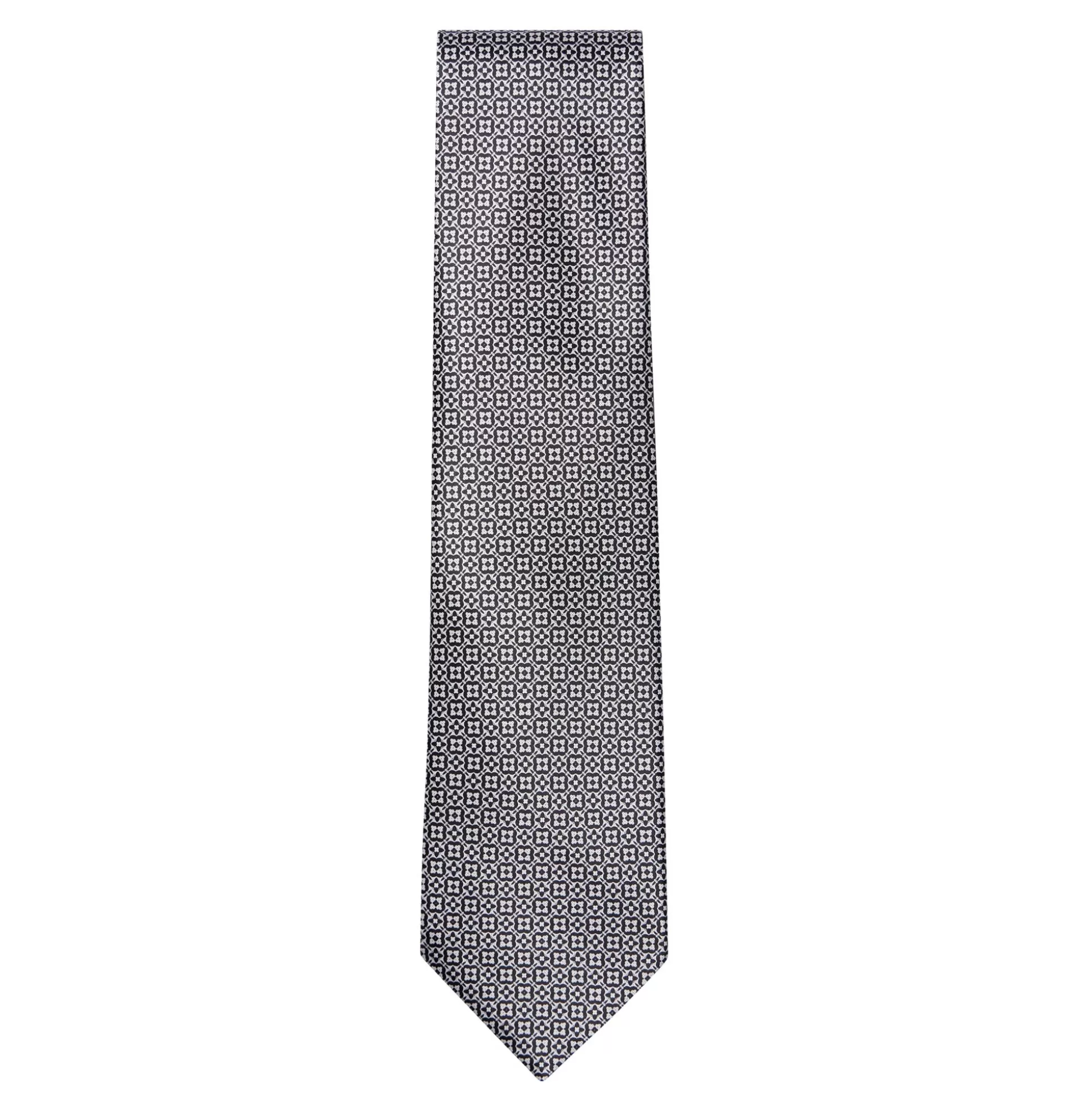 Fashion Henry Bucks STEFANO RICCI 100% Silk Tie BLACK/WHITE