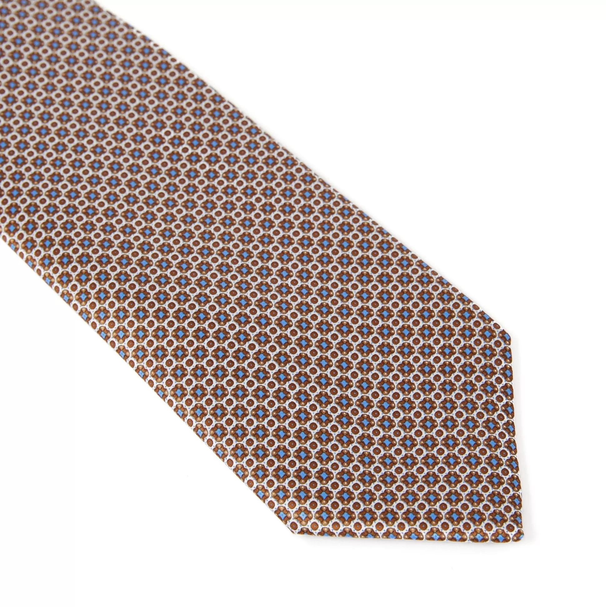 Store Henry Bucks STEFANO RICCI Circle Pattern Tie BLUE/BROWN