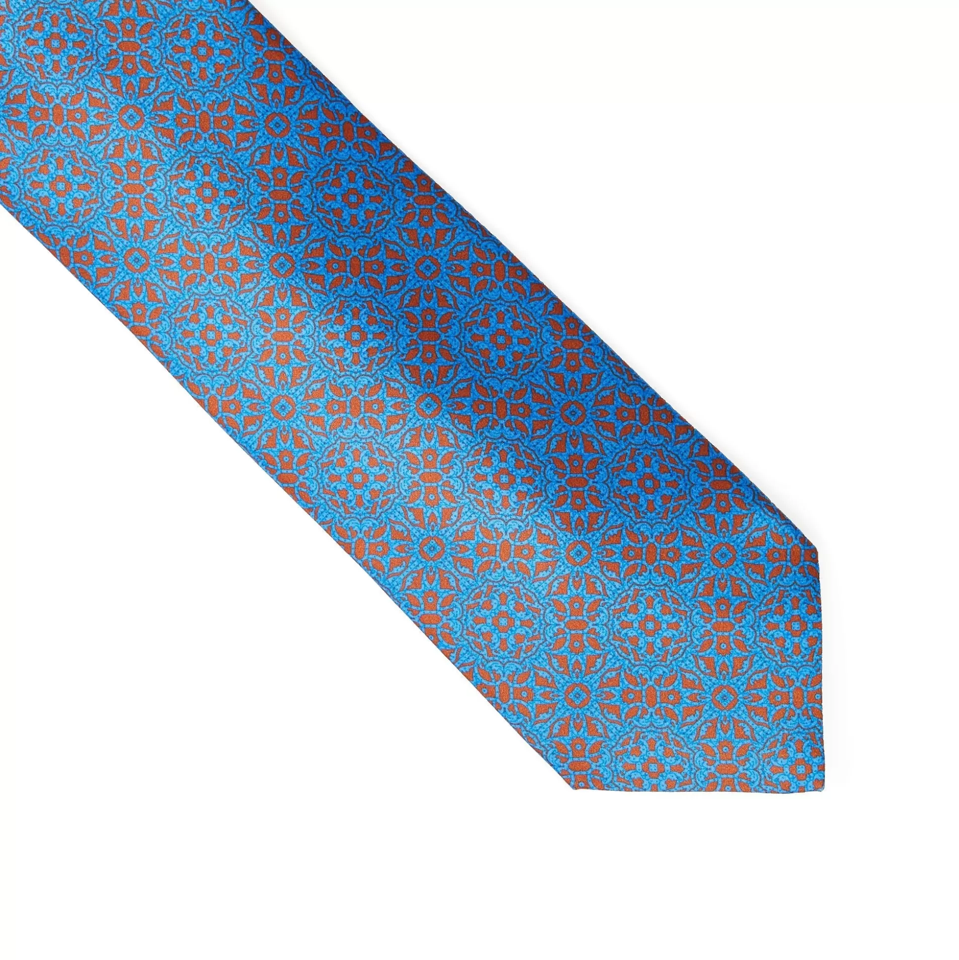 Outlet Henry Bucks STEFANO RICCI Luxury Hand Made Silk Tie BLUE/ORANGE