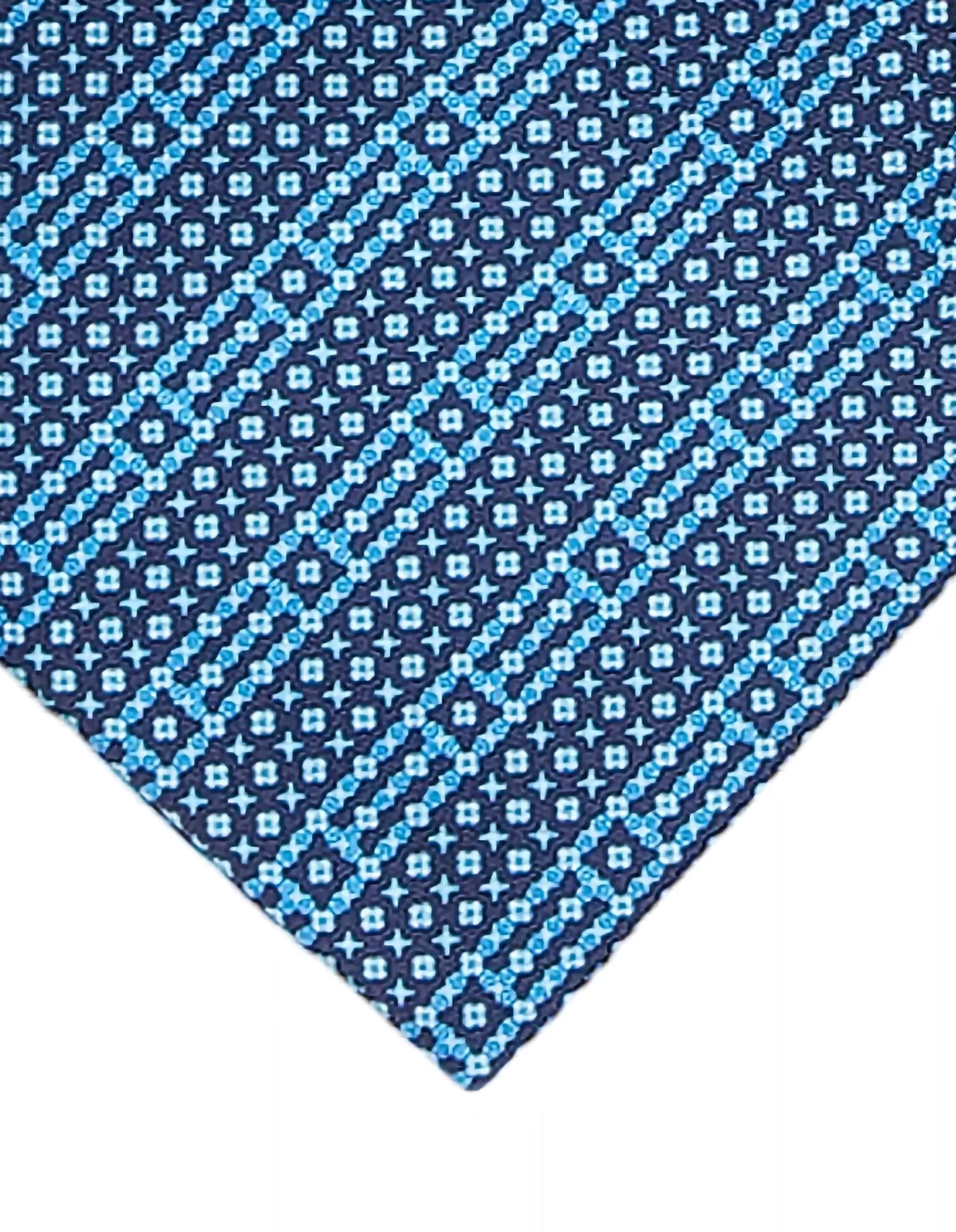 Shop Henry Bucks STEFANO RICCI Silk Tie & Pocket Square Set BLUE/LIGHT BLUE