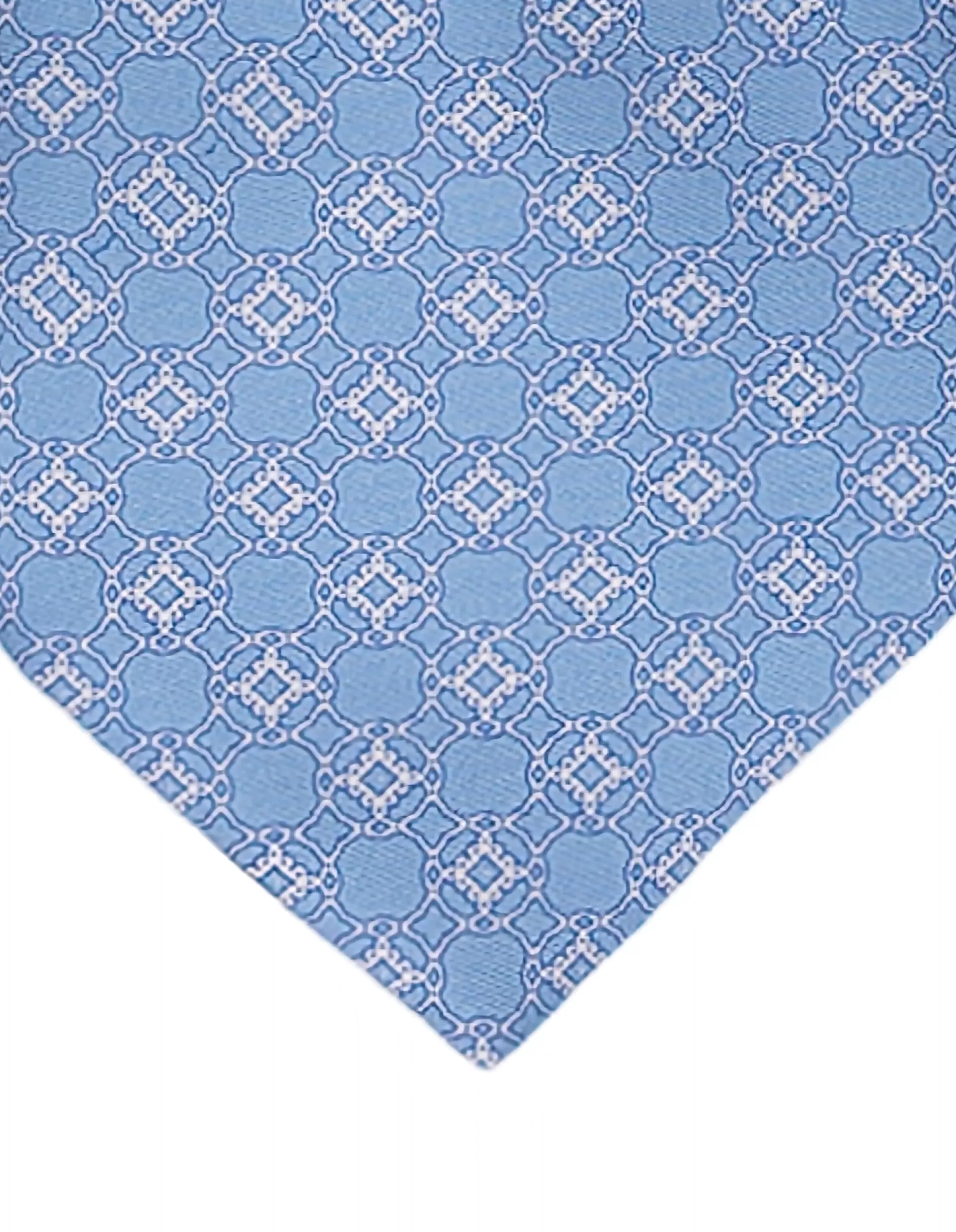 Best Sale Henry Bucks STEFANO RICCI Silk Tie & Pocket Square Set LIGHT BLUE/WHITE