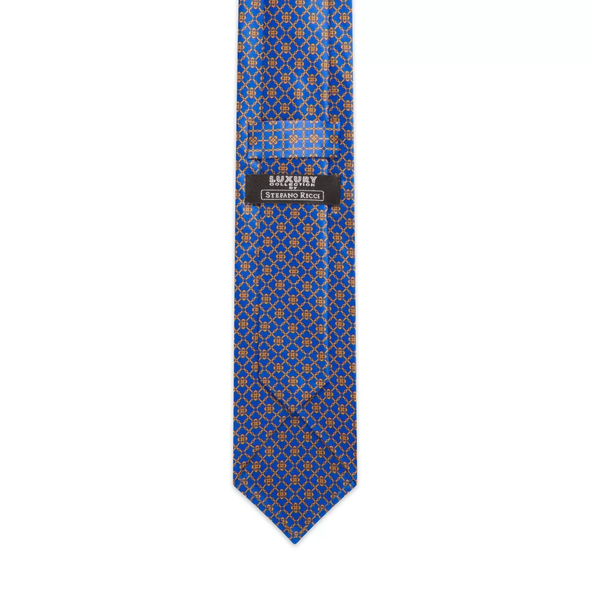 Shop Henry Bucks STEFANO RICCI Silk Tie BLUE/YELLOW