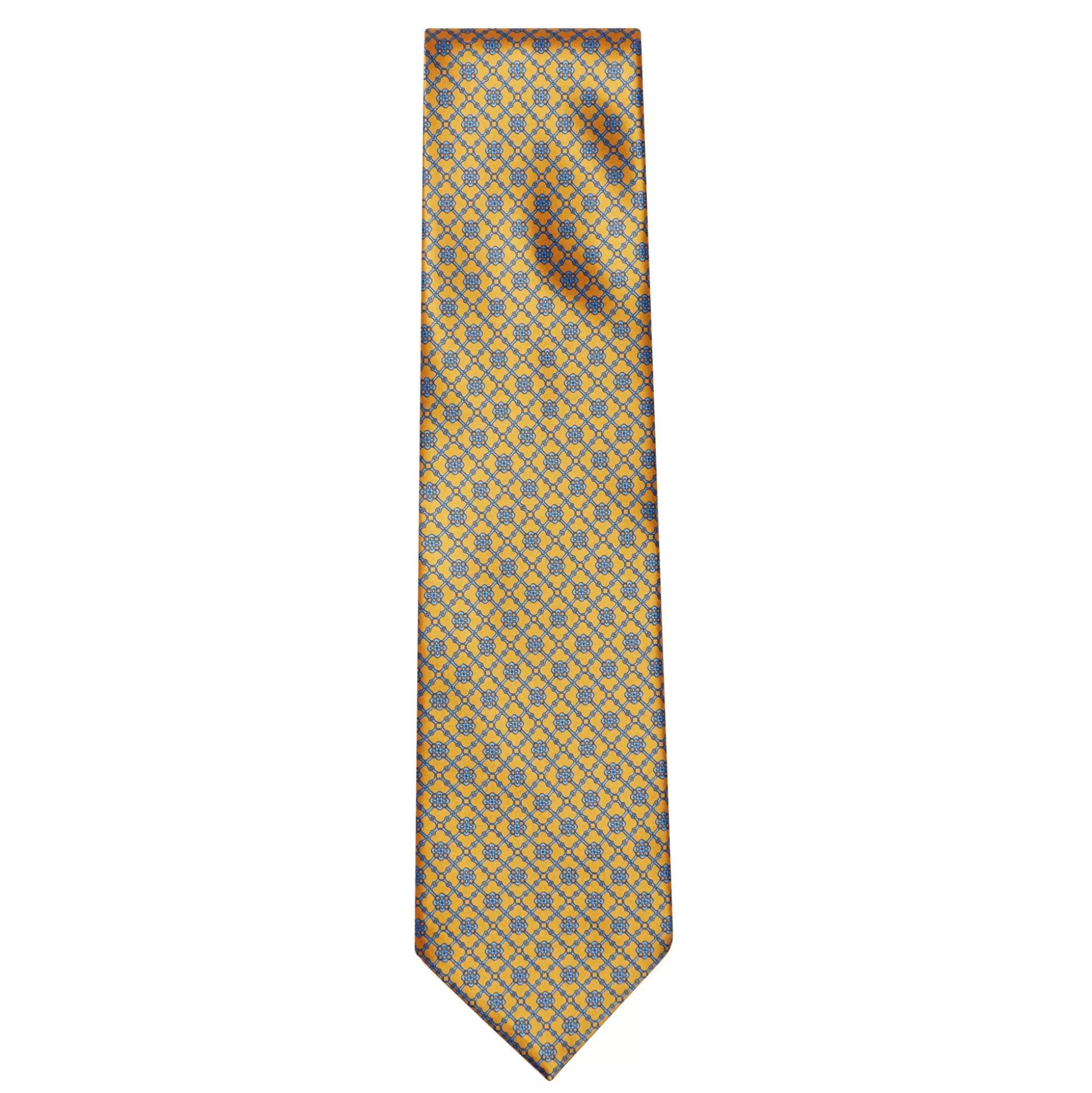 Fashion Henry Bucks STEFANO RICCI Silk Tie YELLOW/BLUE