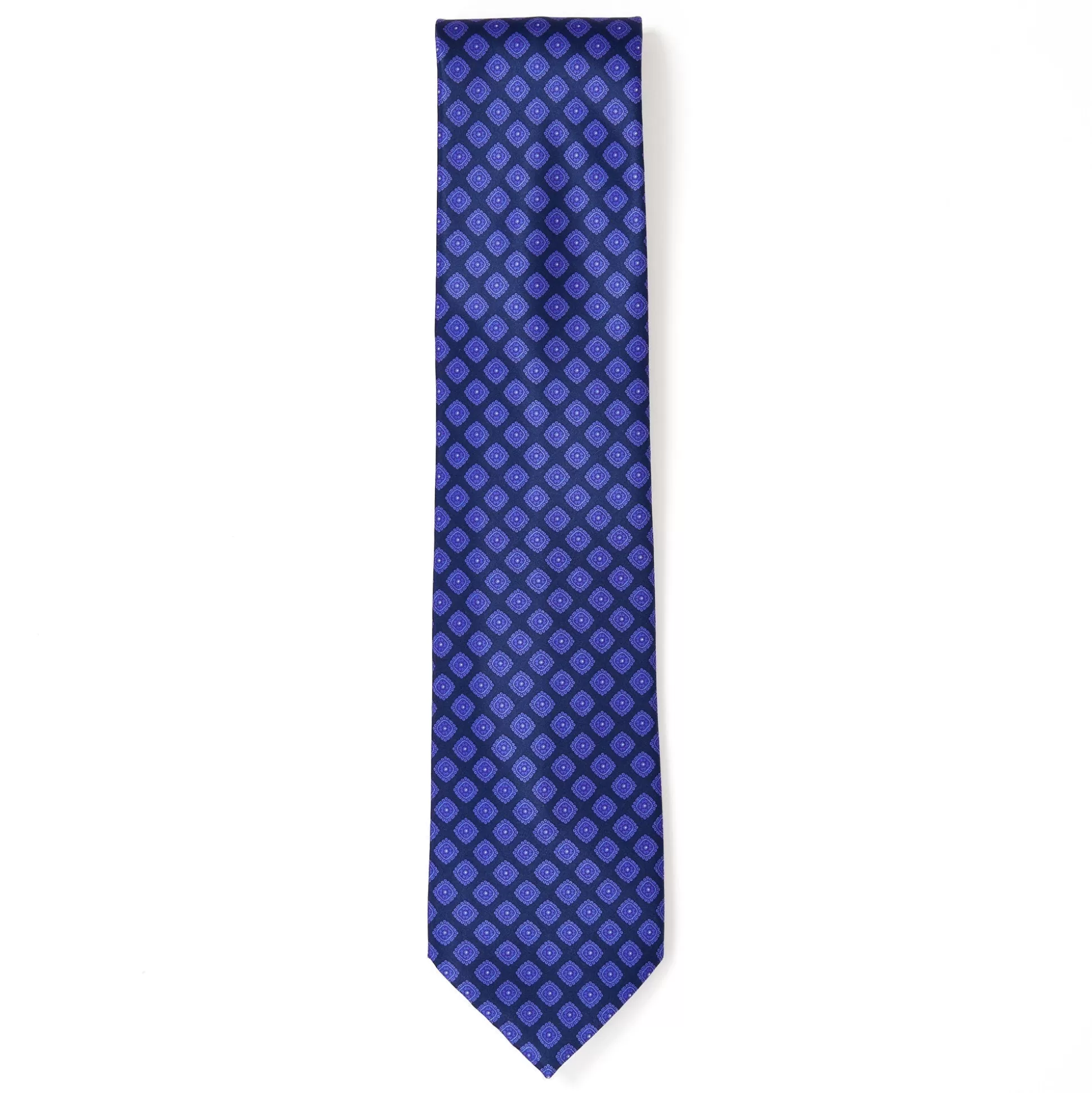 Shop Henry Bucks STEFANO RICCI Square Pattern Tie BLUE/PURPLE