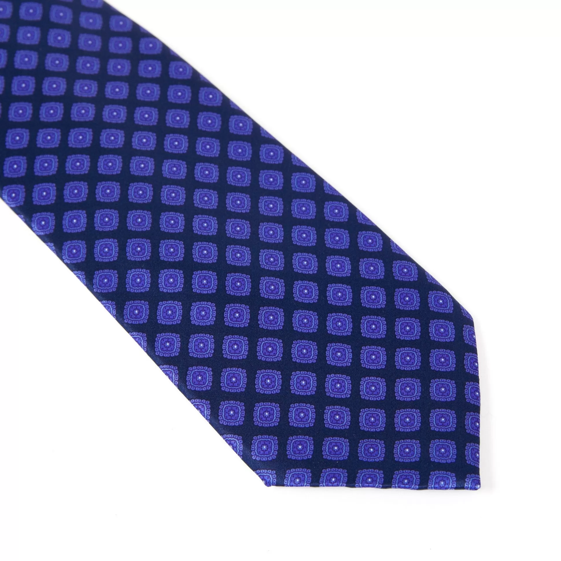 Shop Henry Bucks STEFANO RICCI Square Pattern Tie BLUE/PURPLE