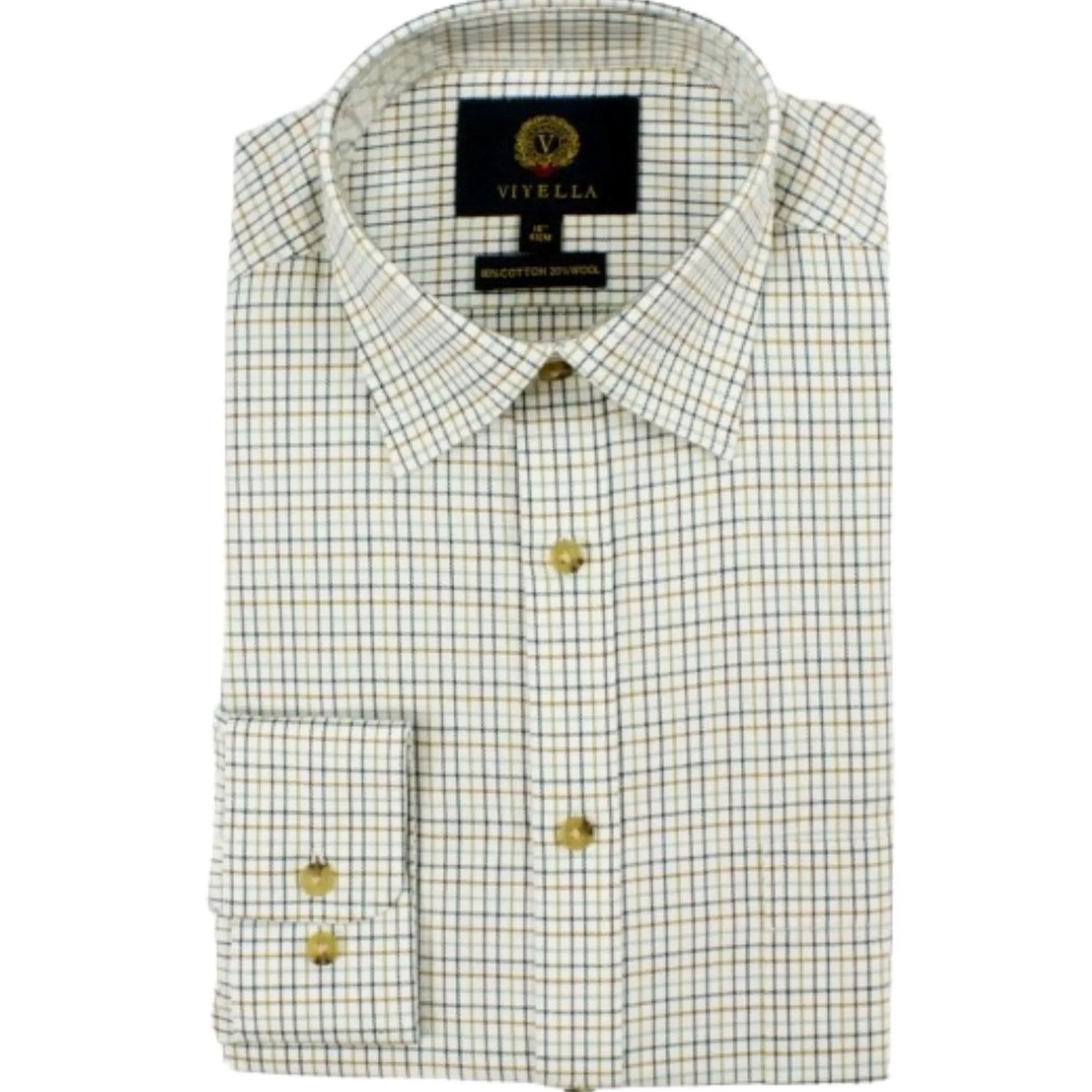 Hot Henry Bucks VIYELLA 80/20 Mini Tattersall Check Classic Fit Shirt GREEN FOREST