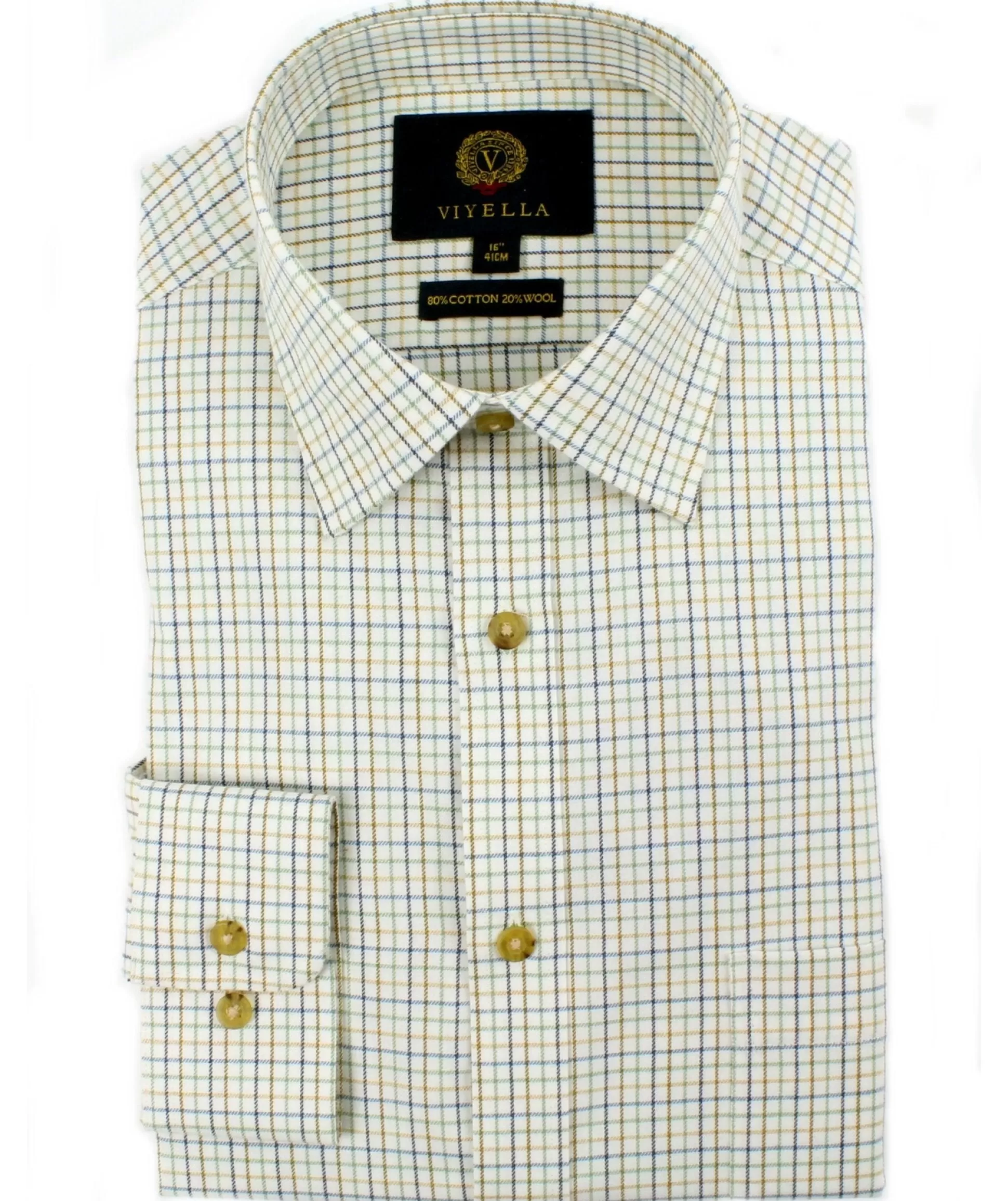 Clearance Henry Bucks VIYELLA Mini Tattersall Shirt GREEN MULTI