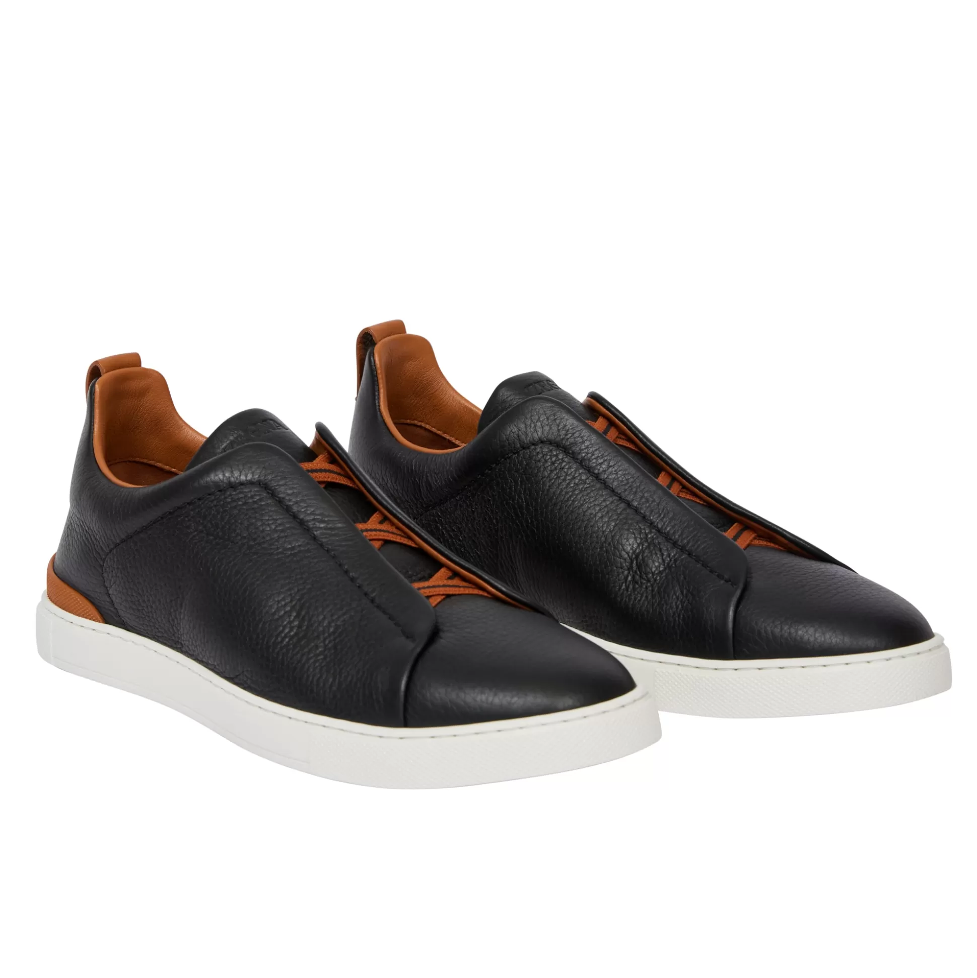 Clearance Henry Bucks ZEGNA Deerskin Triple Stitch™ Sneaker BLACK