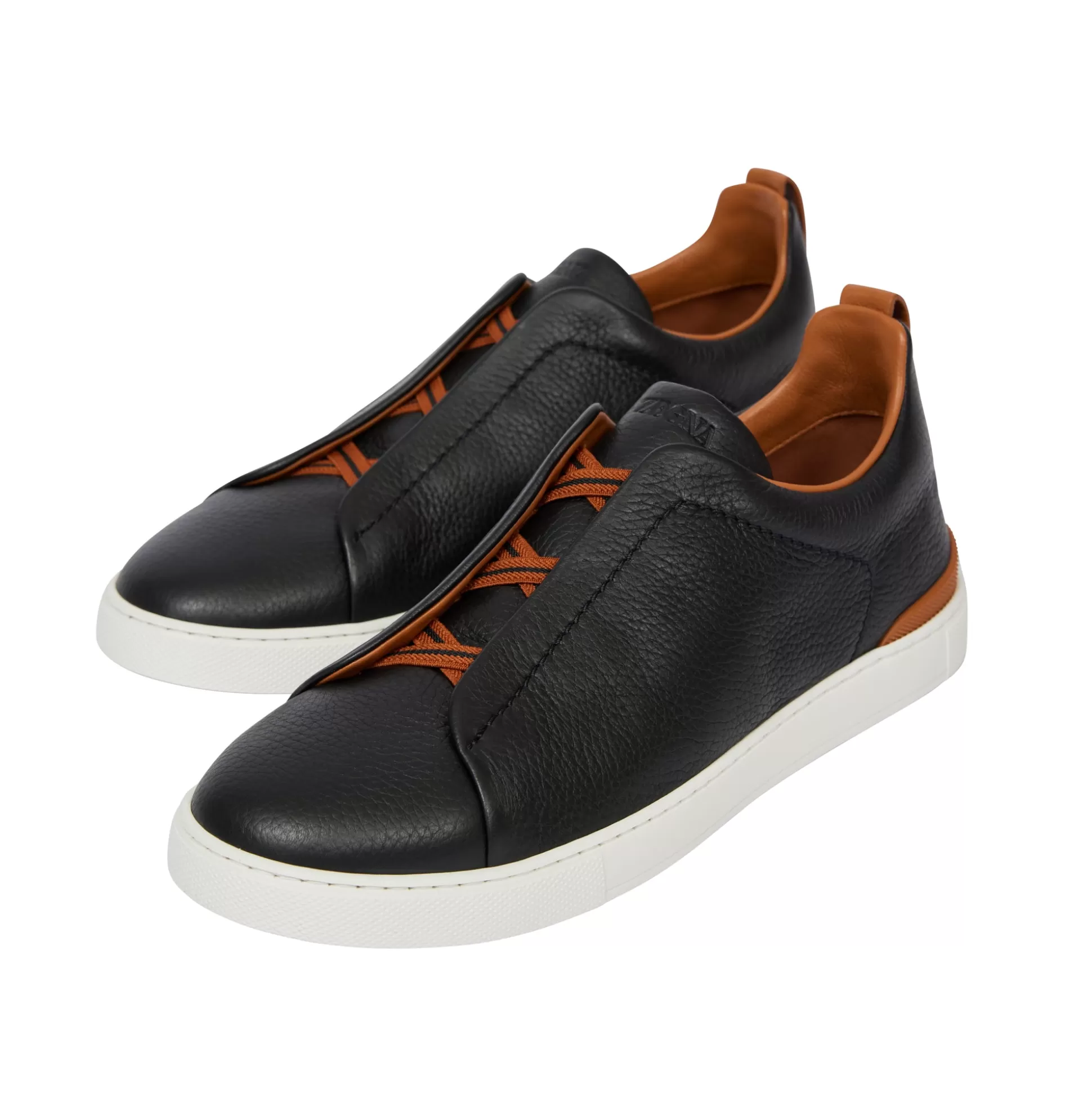 Clearance Henry Bucks ZEGNA Deerskin Triple Stitch™ Sneaker BLACK