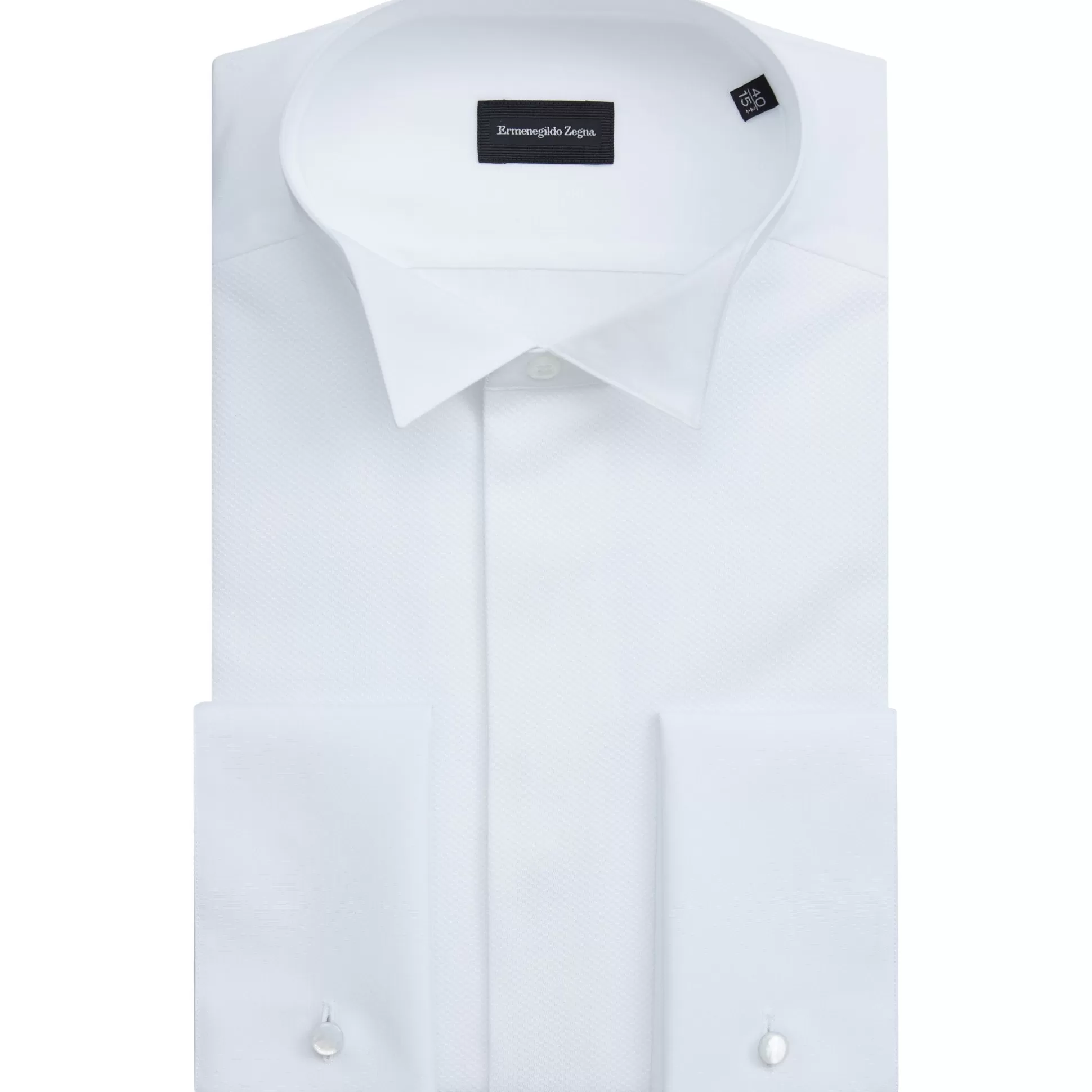 Clearance Henry Bucks ZEGNA PIQUE TUXEDO SHIRT WHITE WHITE DC